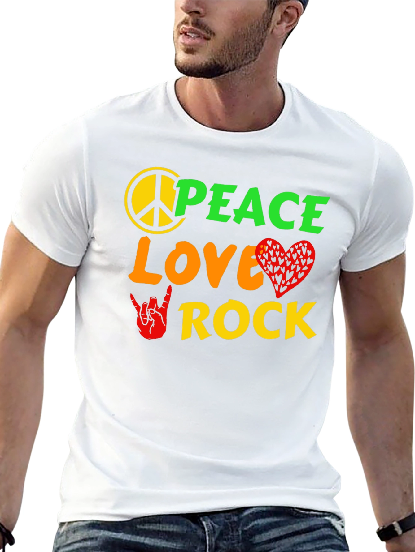 Peace Love Rock Graphic T-Shirt