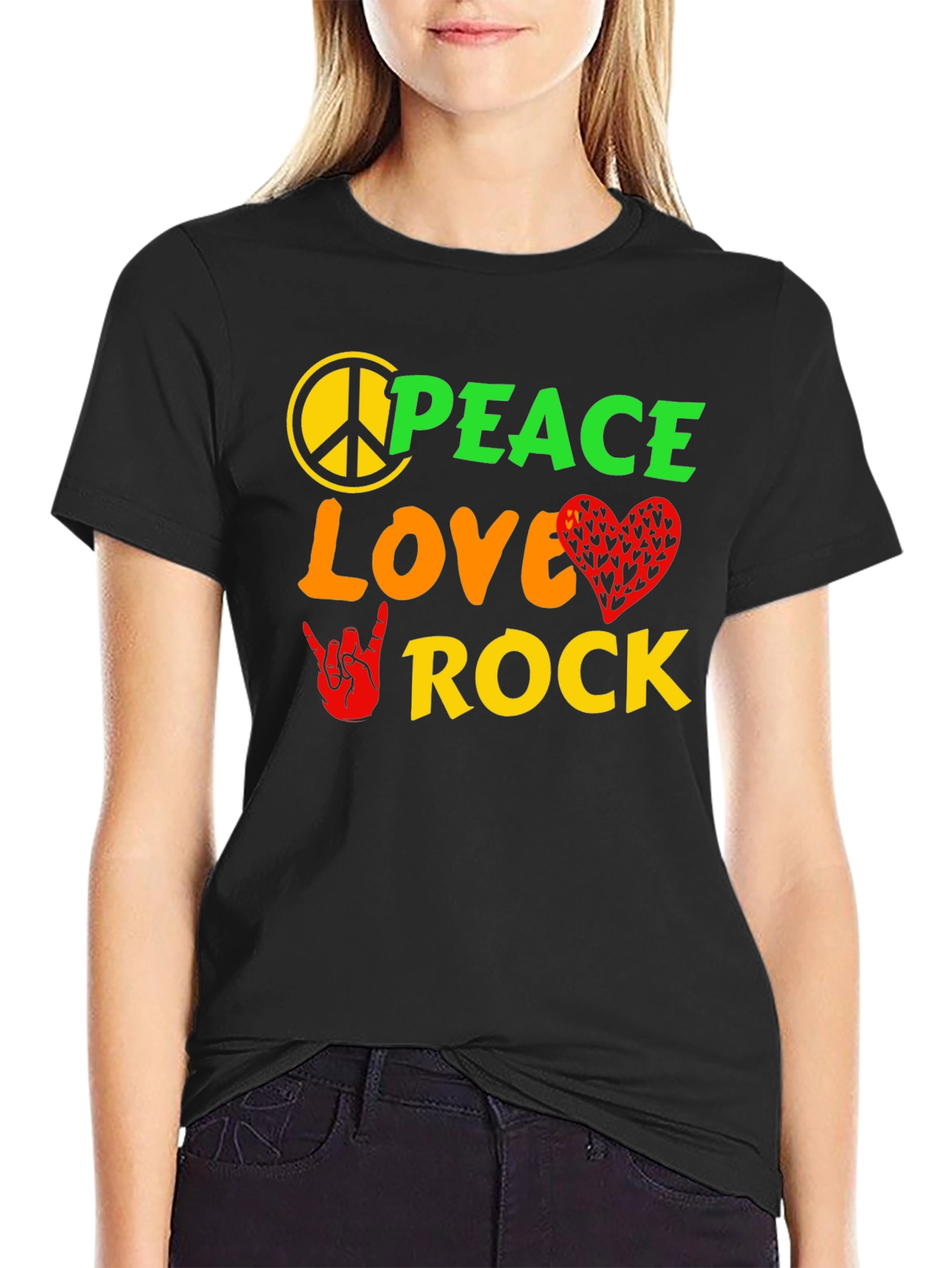 Peace Love Rock Graphic T-Shirt