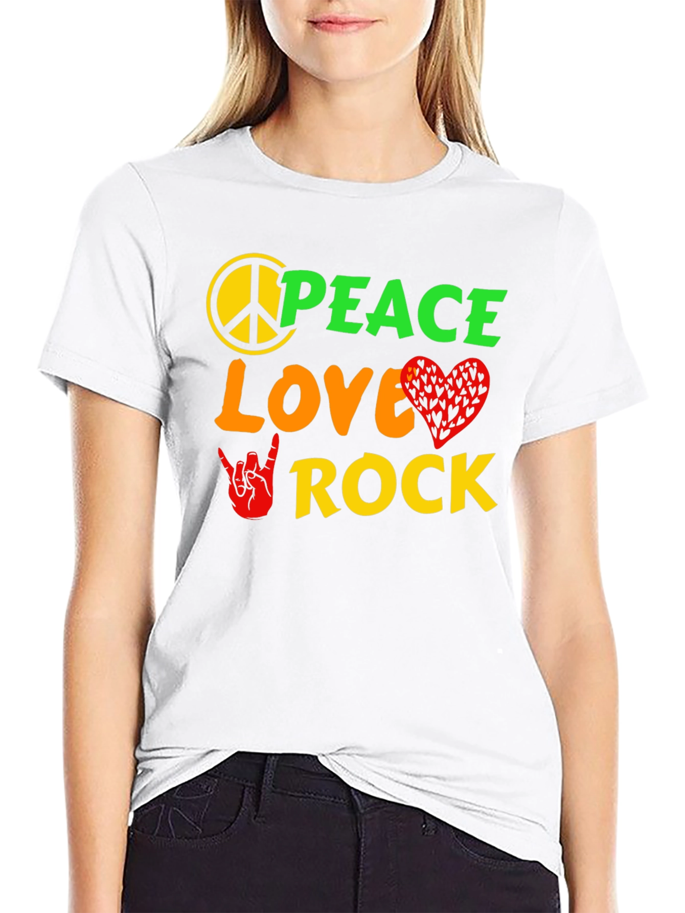 Peace Love Rock Graphic T-Shirt