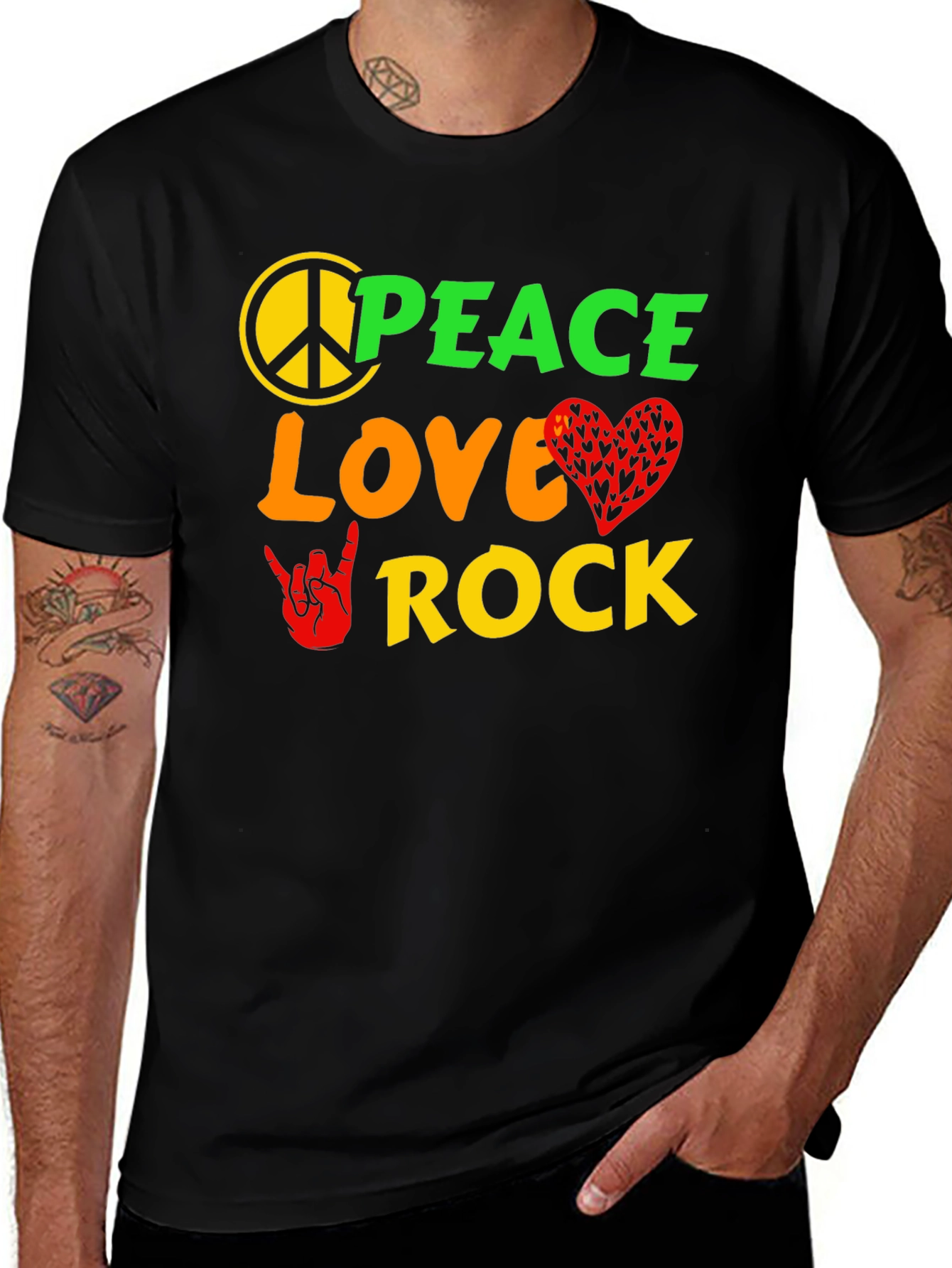 Peace Love Rock Graphic T-Shirt