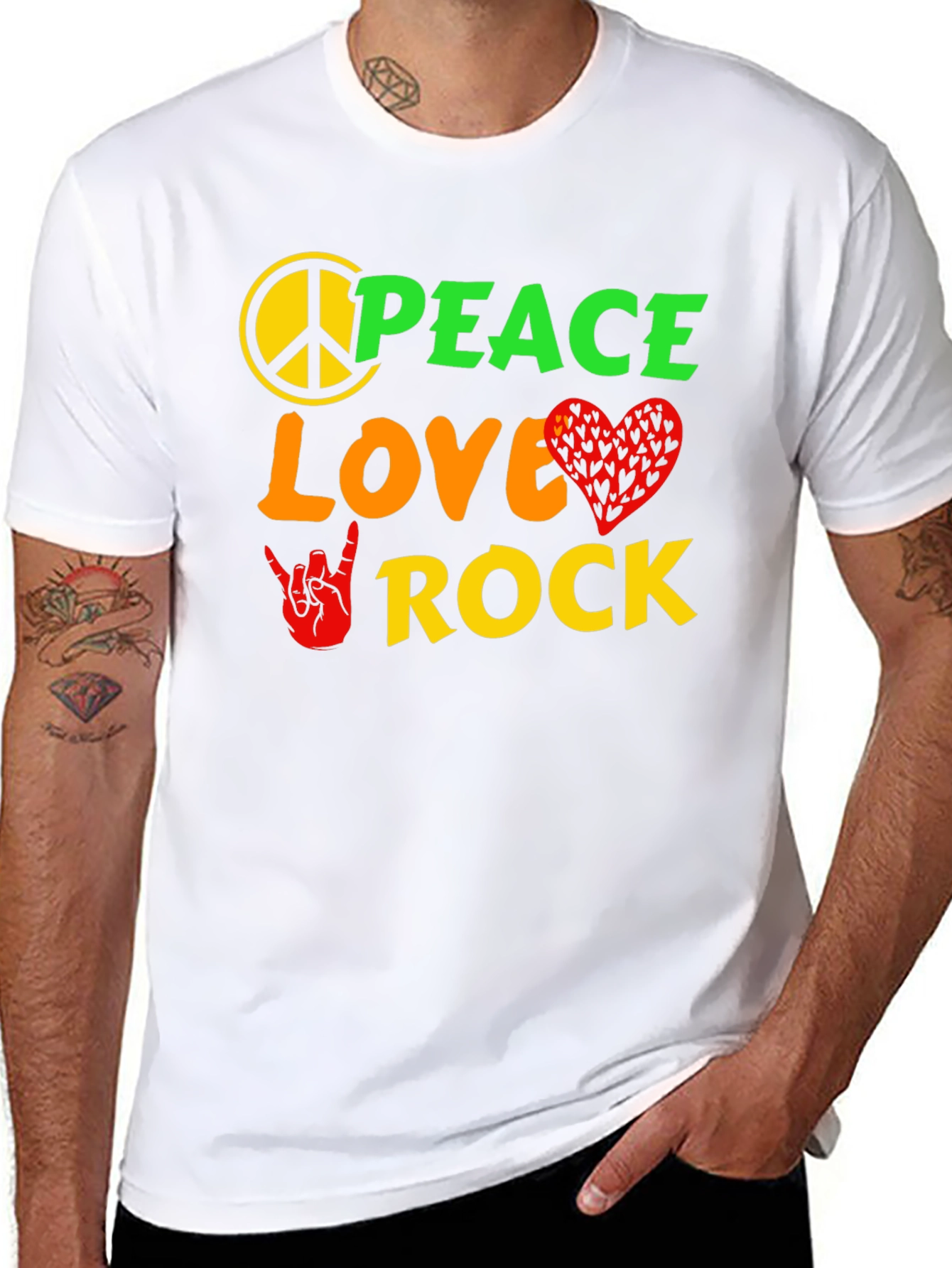 Peace Love Rock Graphic T-Shirt