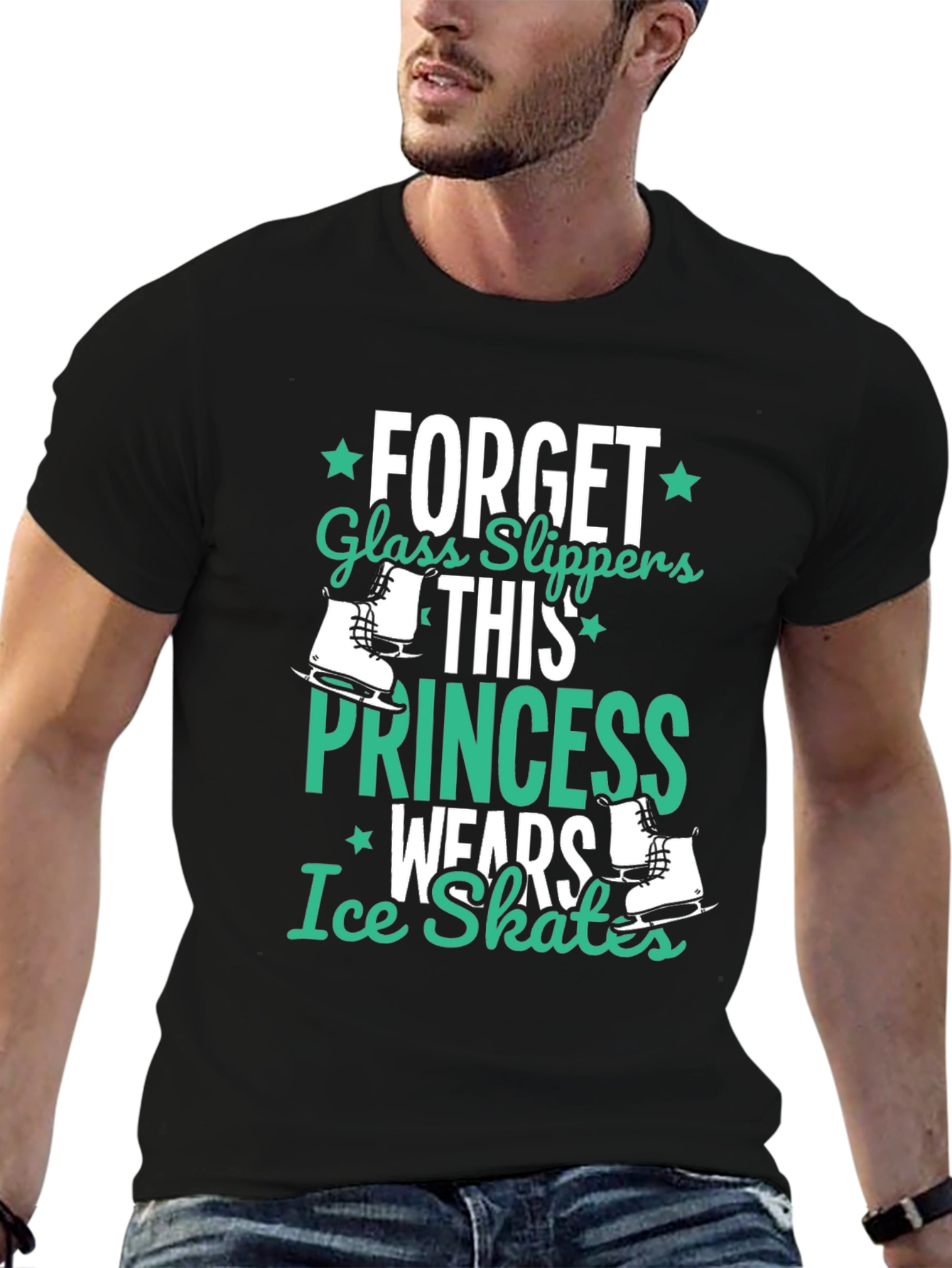 Ice Skates Princess Black T-Shirt