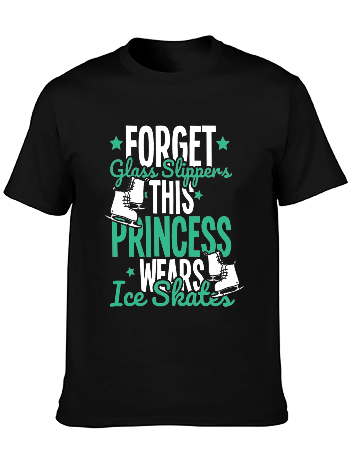 Ice Skates Princess Black T-Shirt