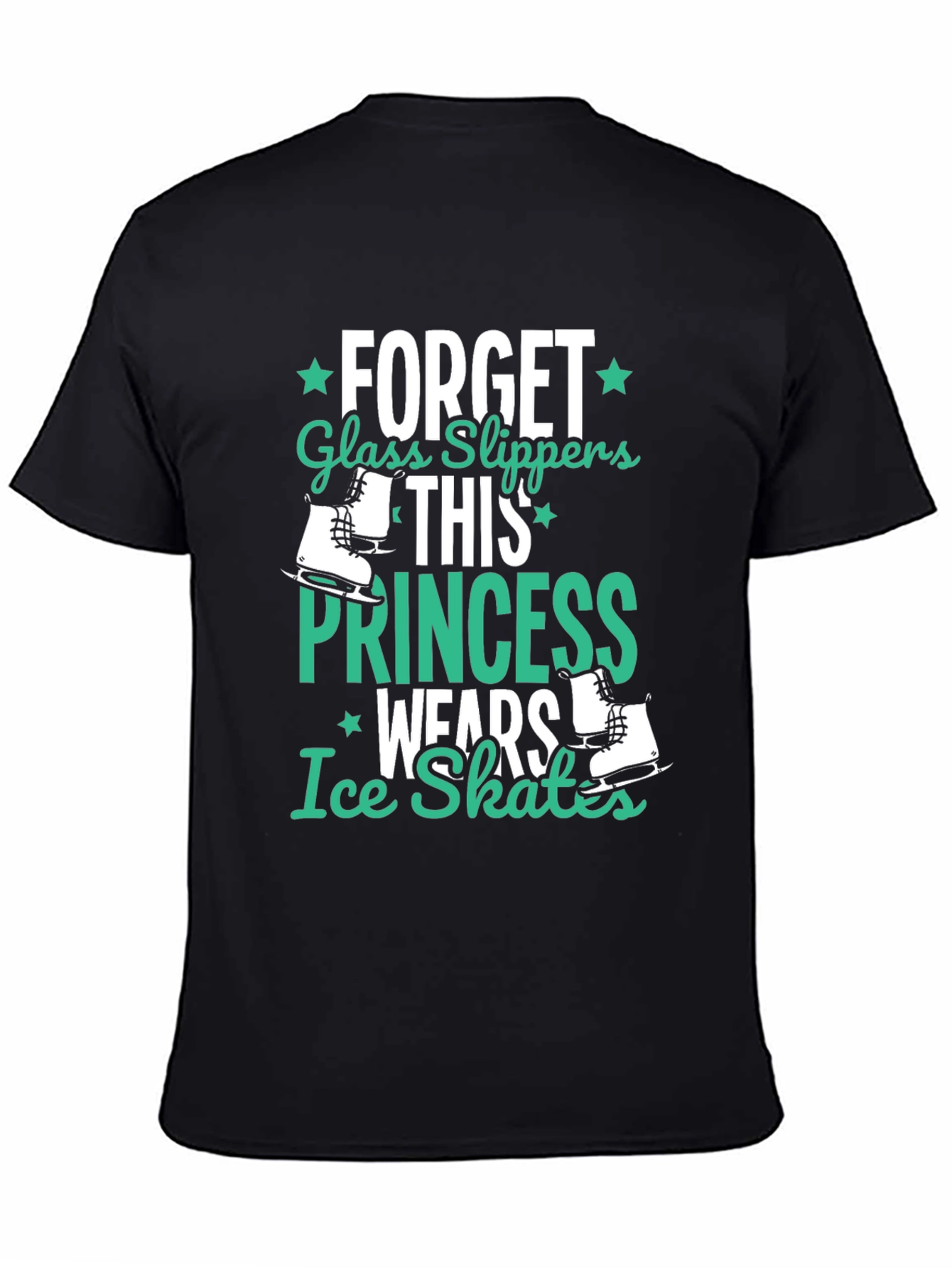 Ice Skates Princess Black T-Shirt