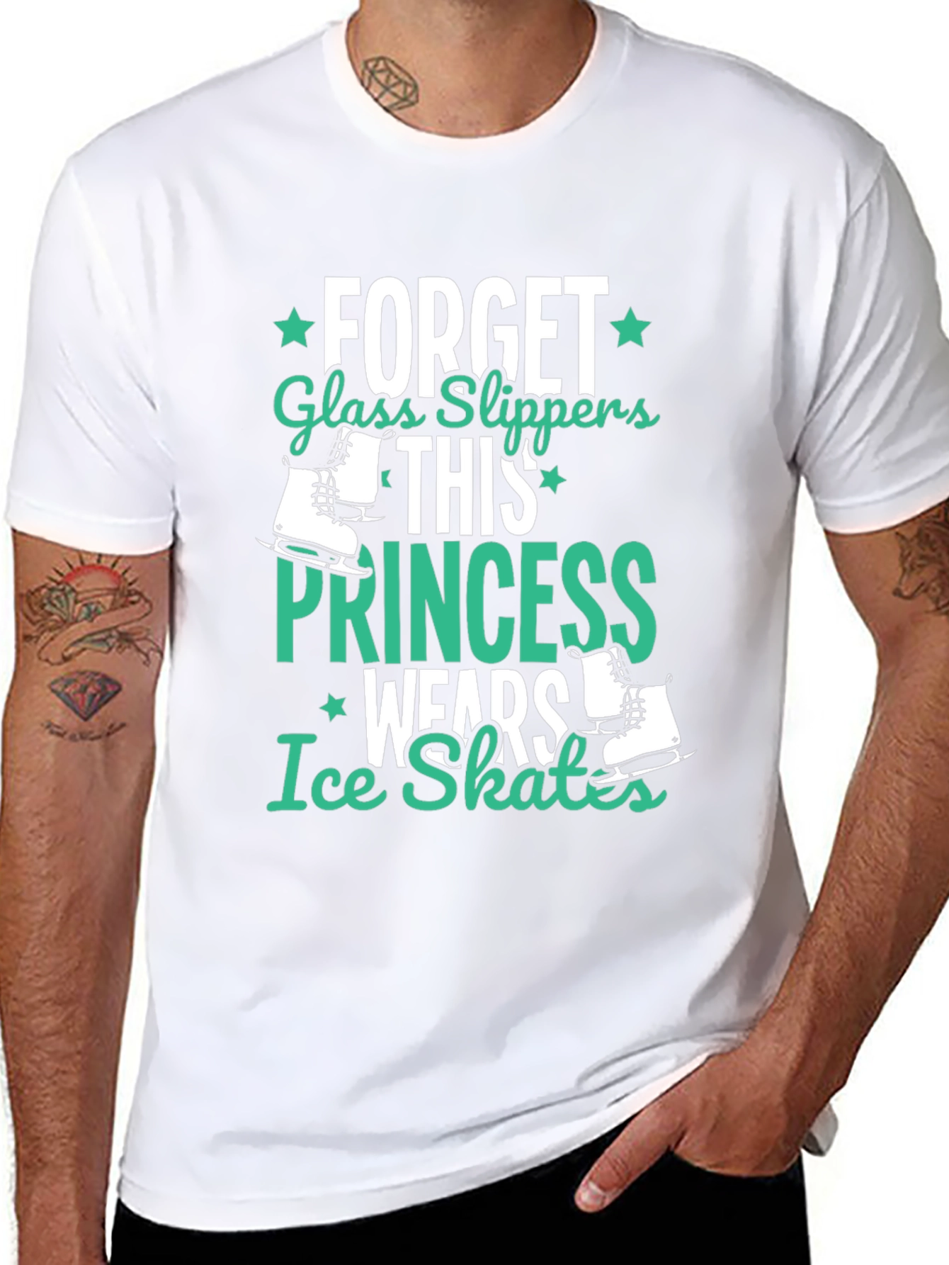 Ice Skates Princess Black T-Shirt