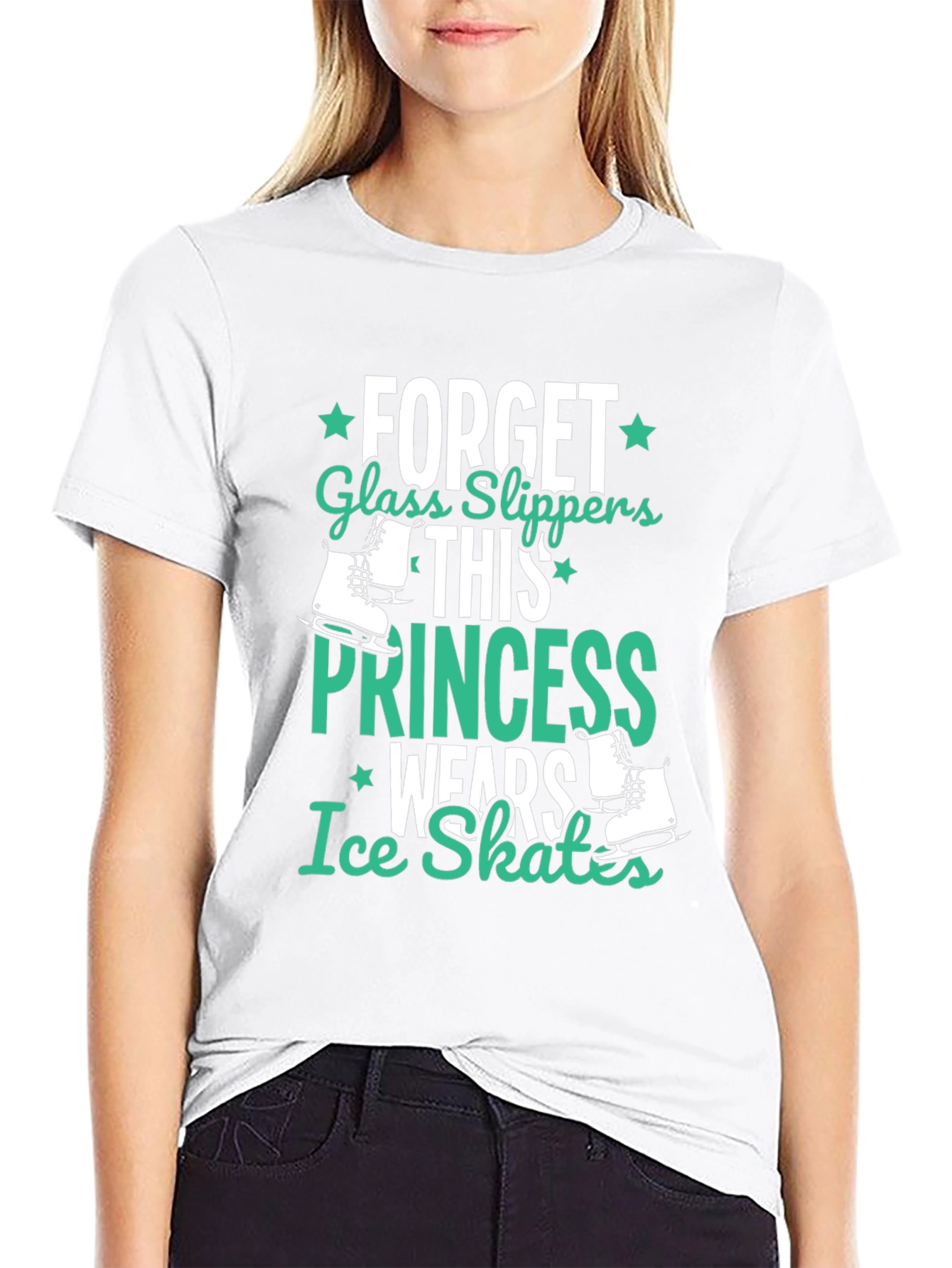 Ice Skates Princess Black T-Shirt