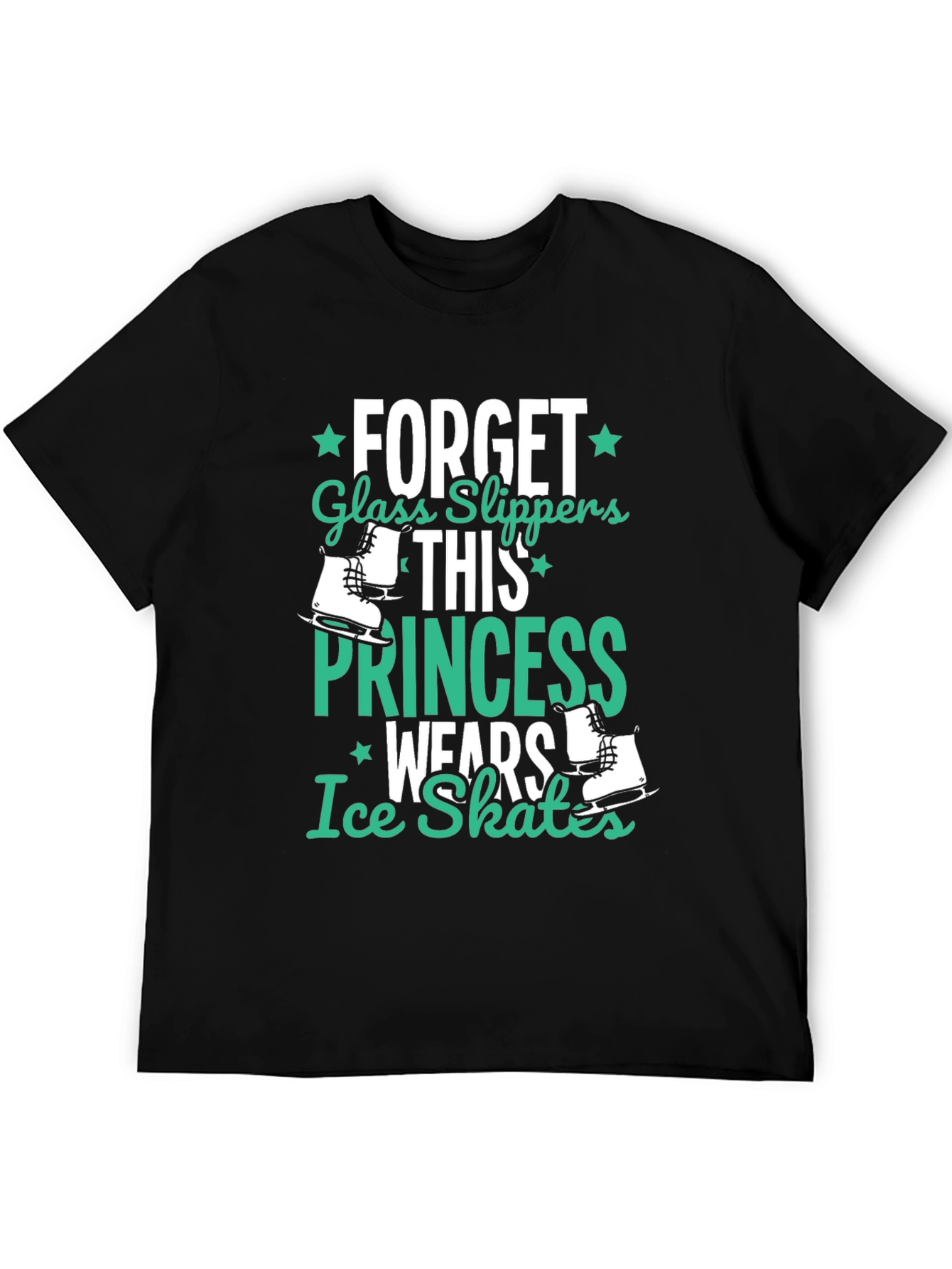 Ice Skates Princess Black T-Shirt