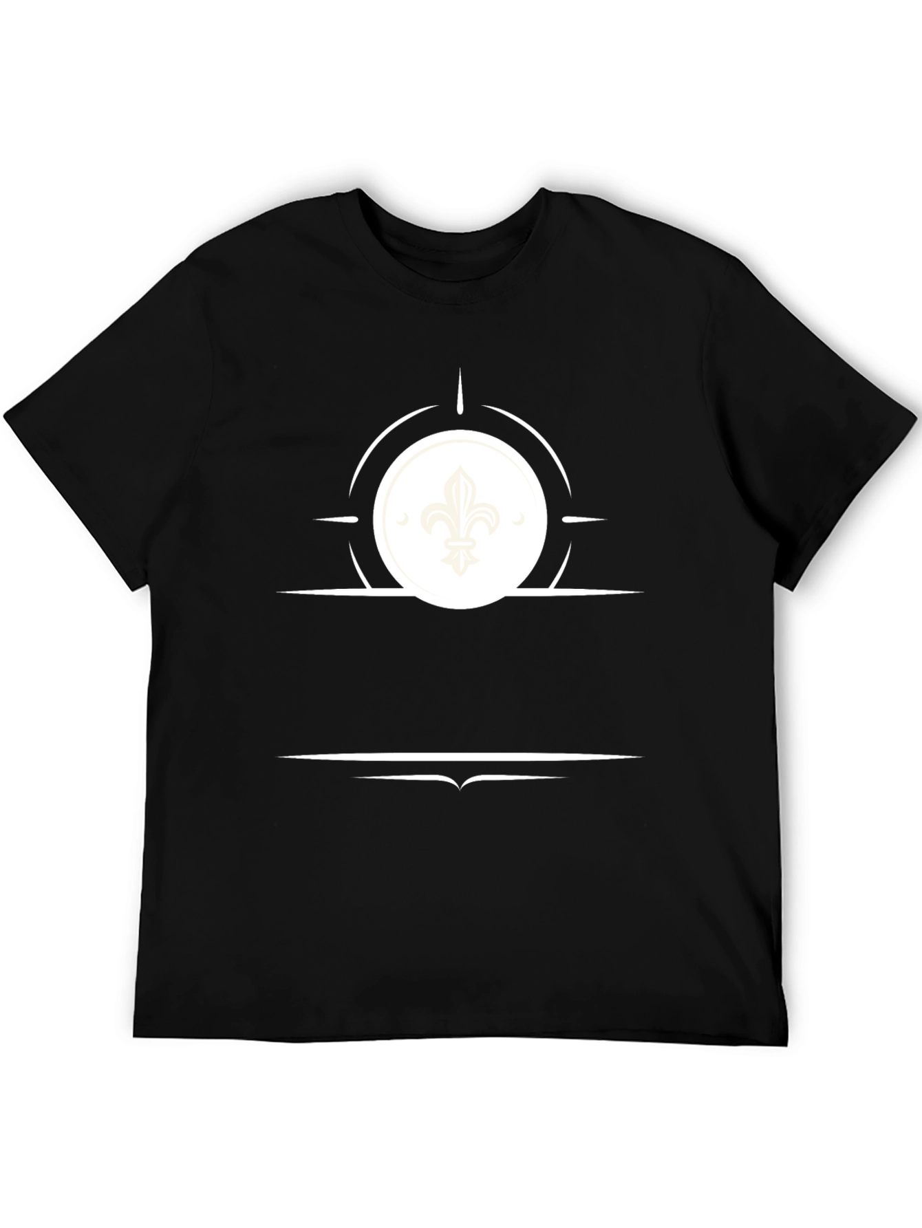 Fleur de Lis Graphic Tee - Stylish Black T-Shirt