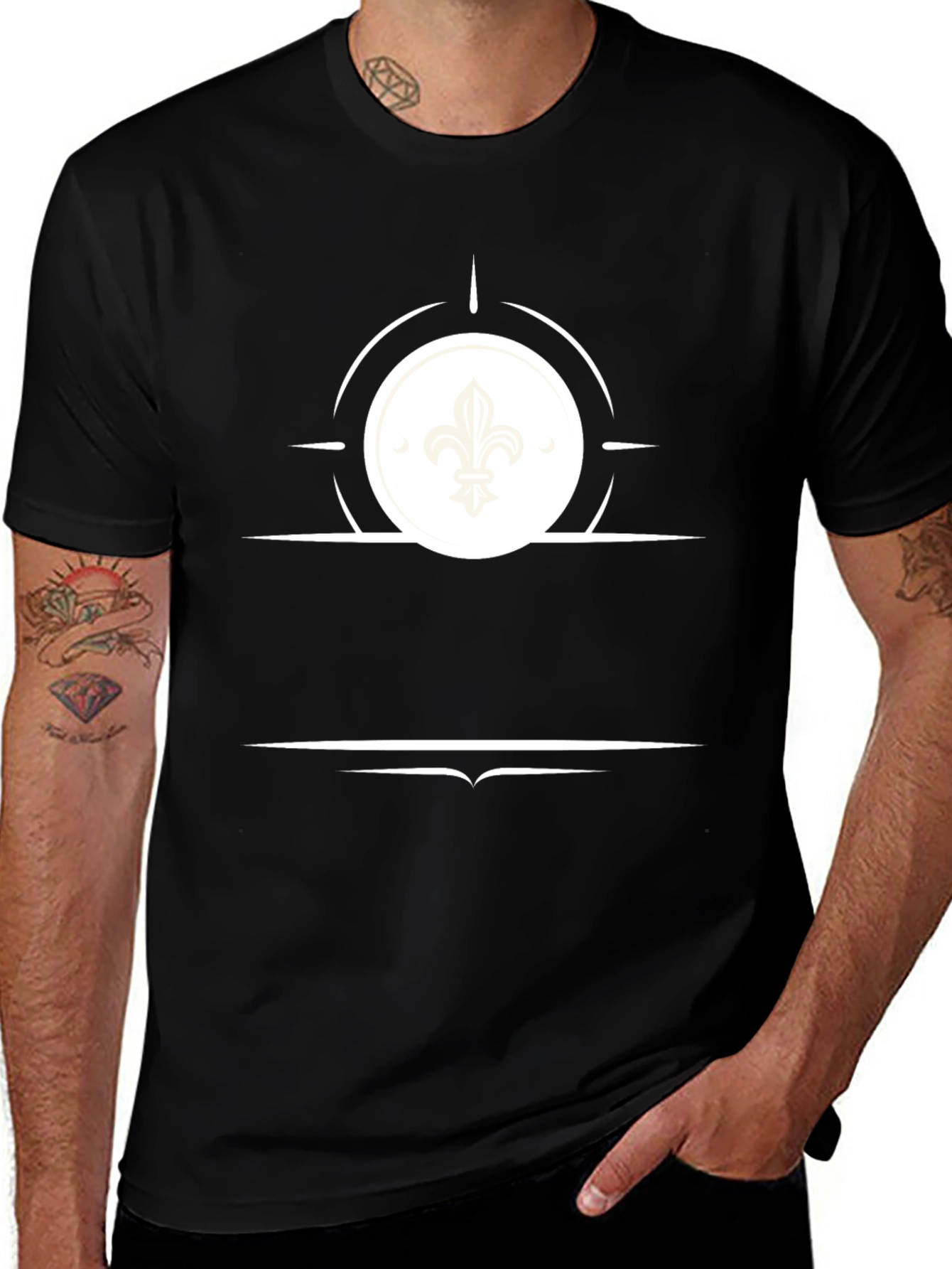 Fleur de Lis Graphic Tee - Stylish Black T-Shirt
