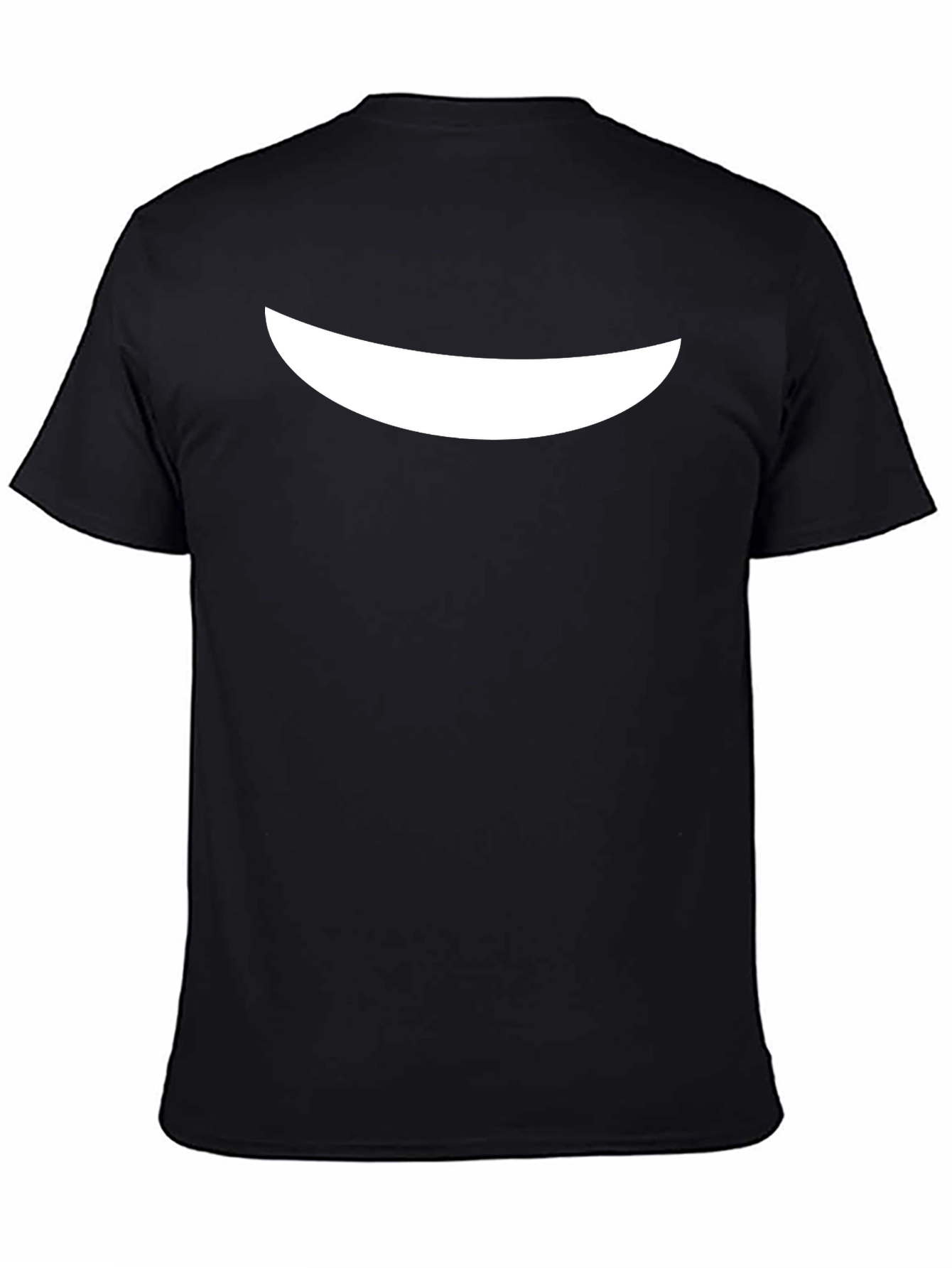 Minimalist Curved Line Graphic Black T-Shirt