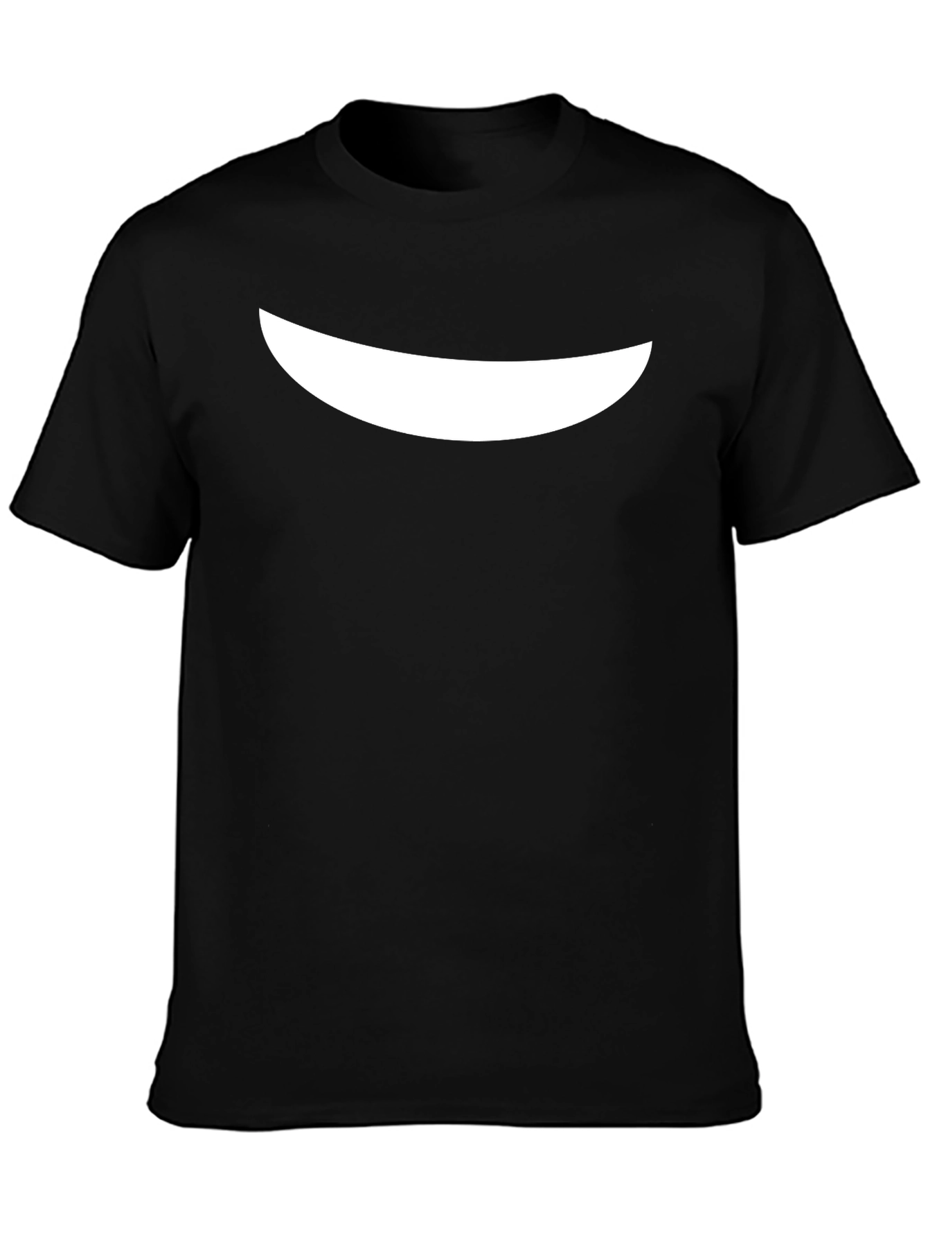 Minimalist Curved Line Graphic Black T-Shirt
