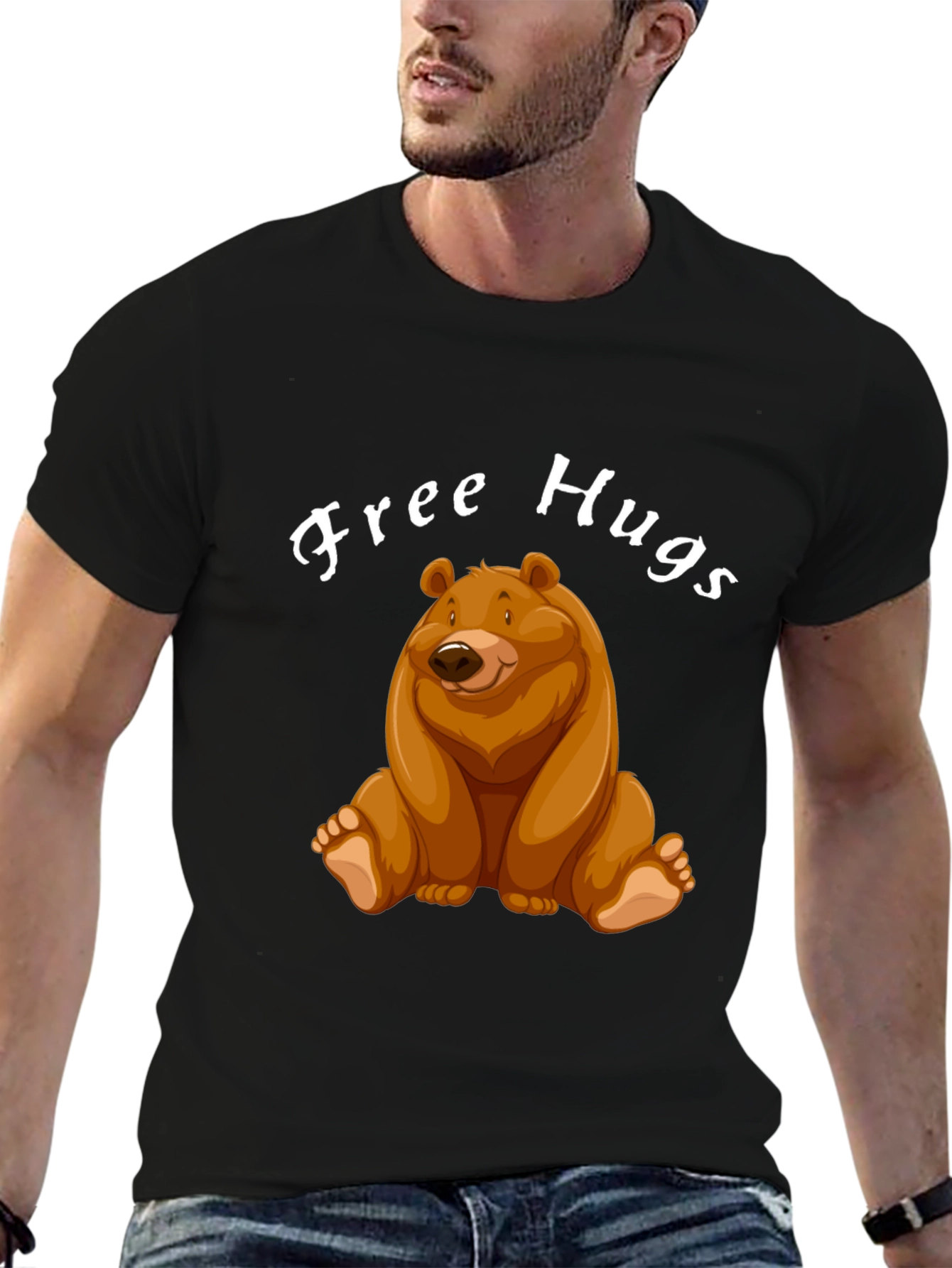 Free Hugs Bear Graphic Tee - Unisex Casual Shirt