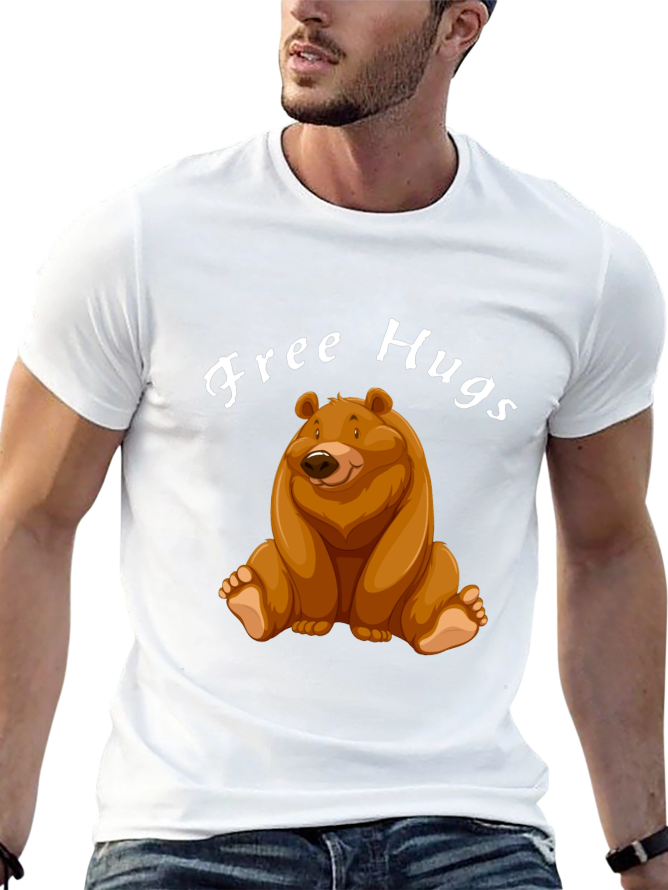 Free Hugs Bear Graphic Tee - Unisex Casual Shirt