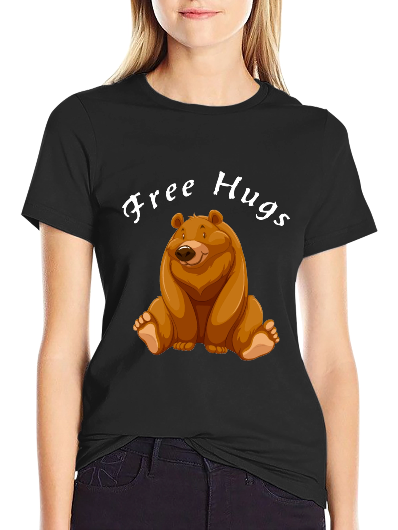 Free Hugs Bear Graphic Tee - Unisex Casual Shirt