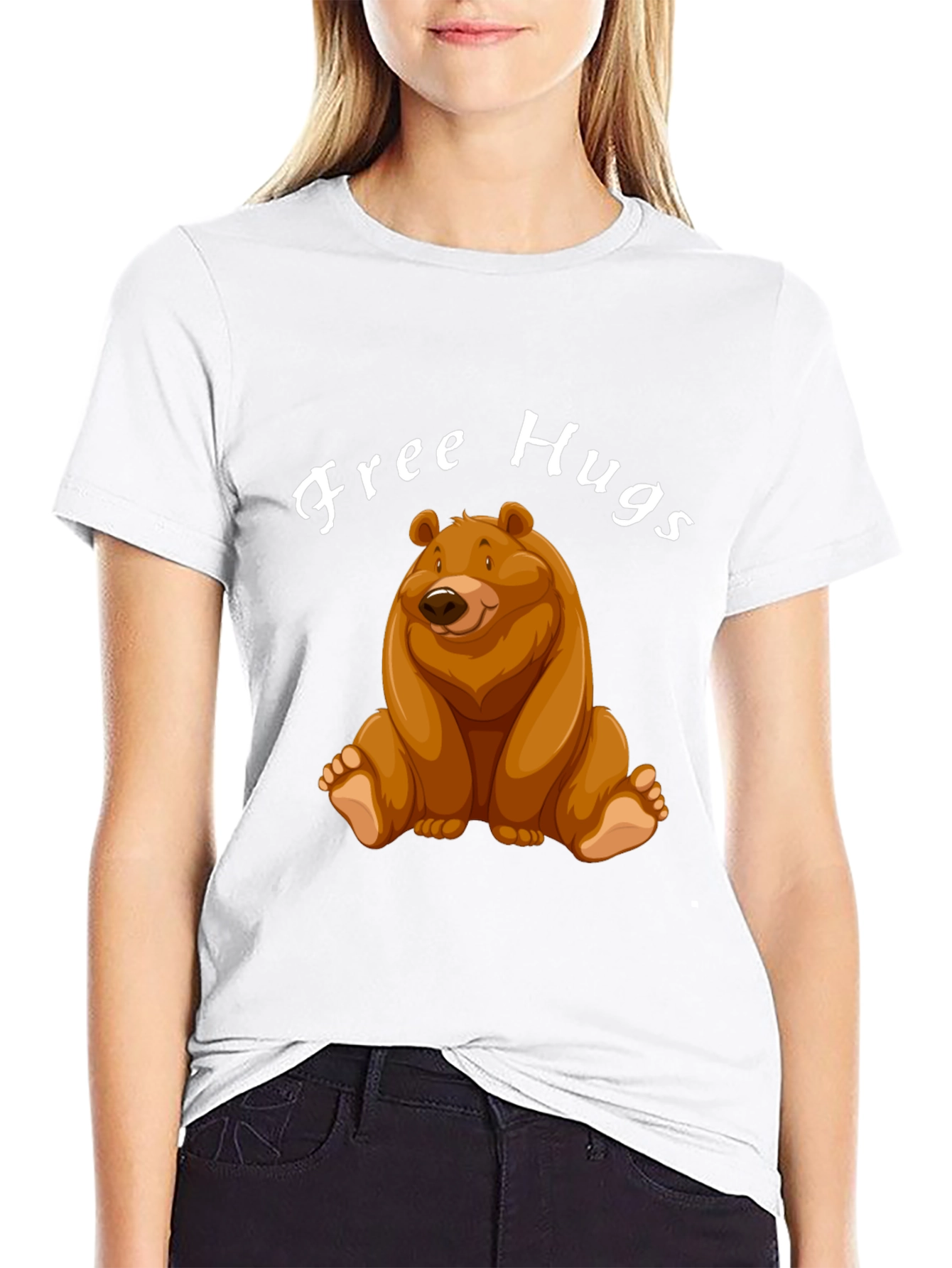 Free Hugs Bear Graphic Tee - Unisex Casual Shirt