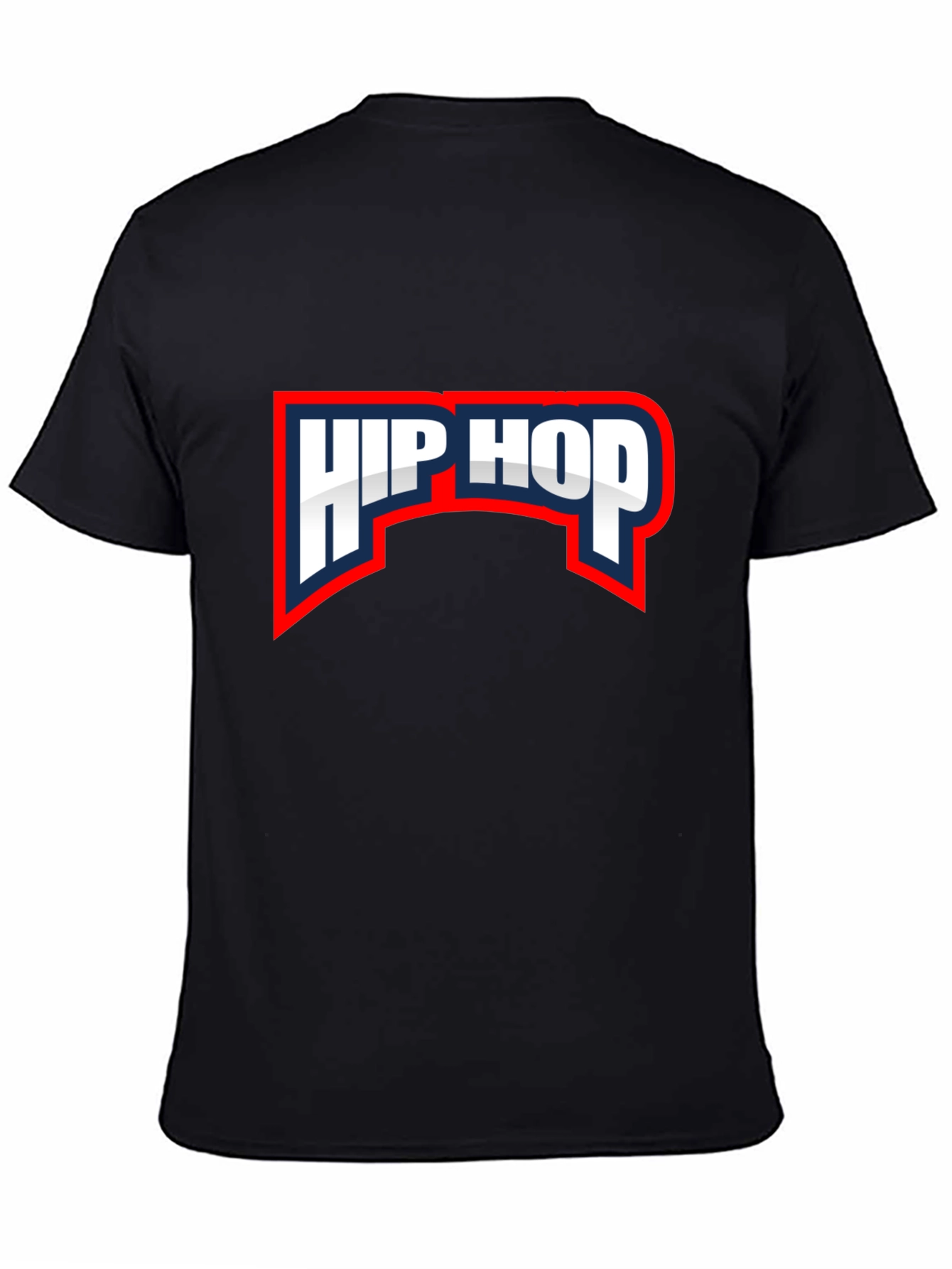 Hip Hop Graphic Tee - Black Crew Neck T-Shirt