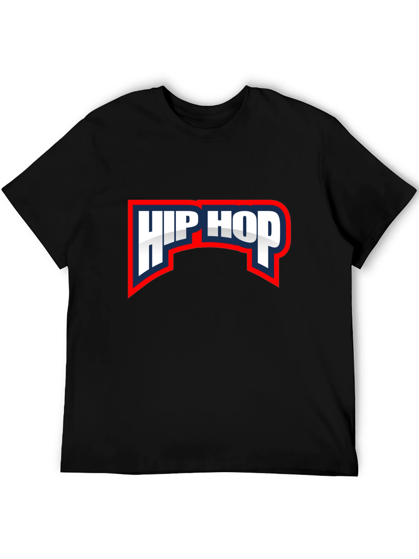 Hip Hop Graphic Tee - Black Crew Neck T-Shirt