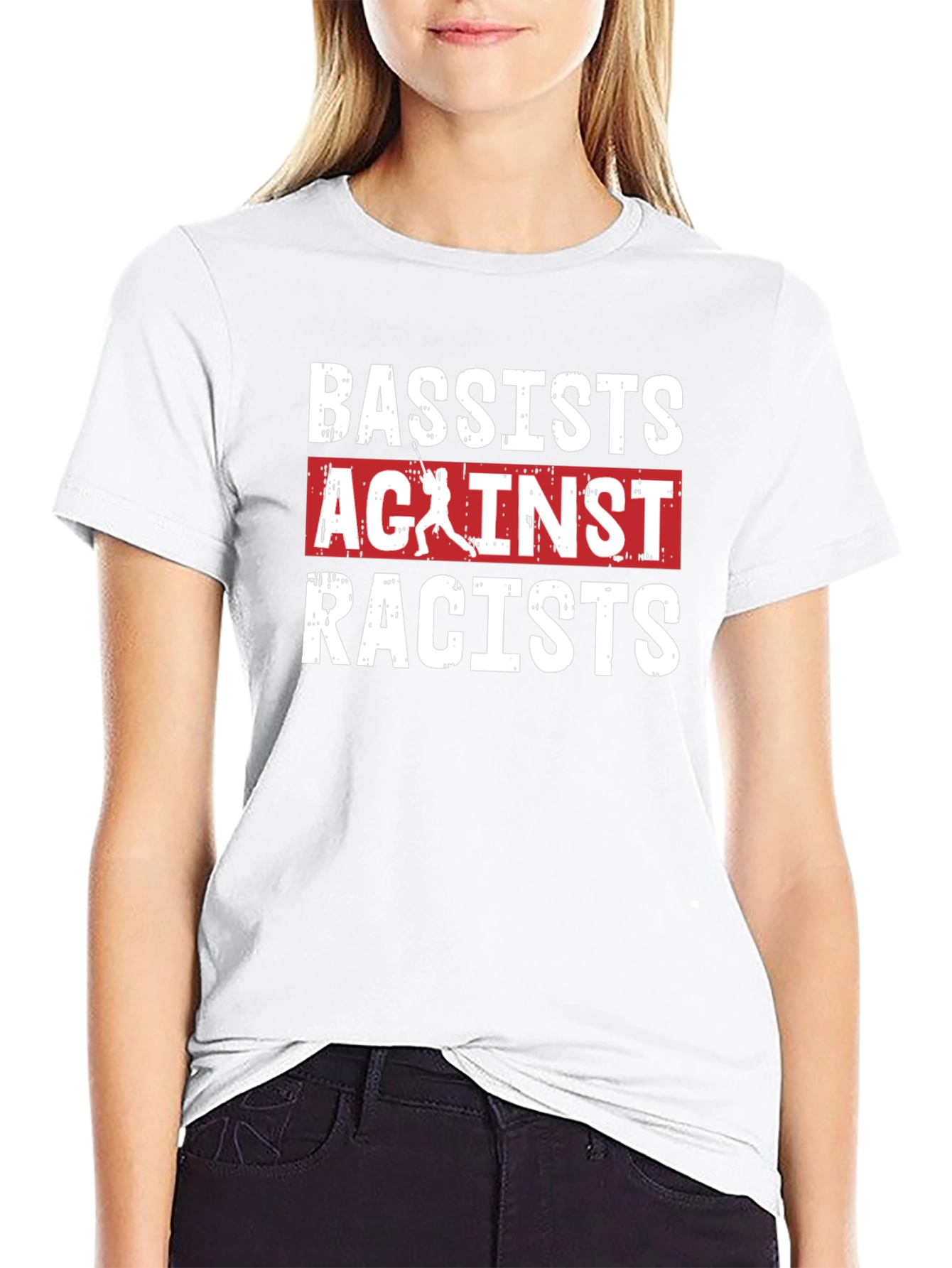 Bassist Against Racists T-Shirt - Black