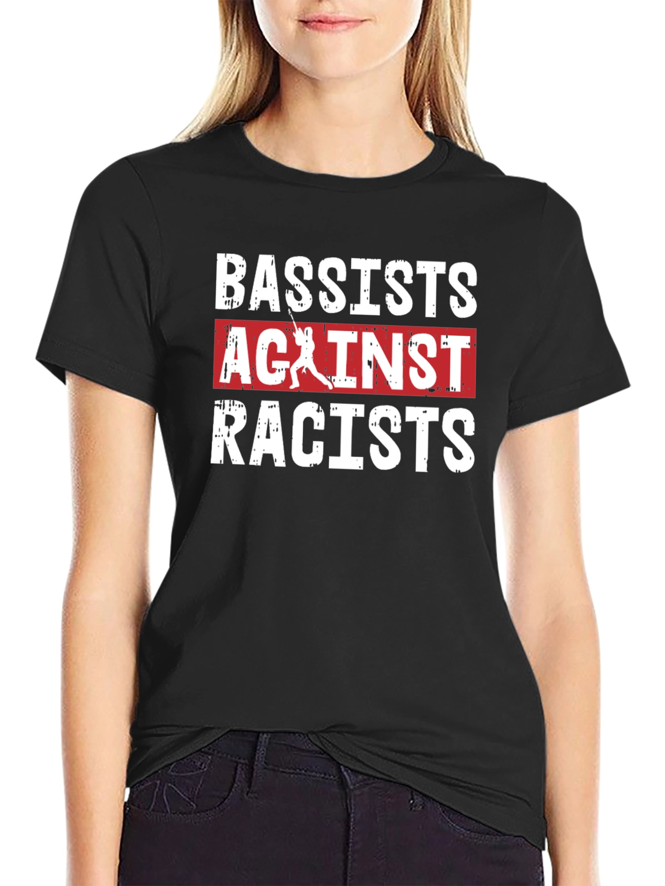 Bassist Against Racists T-Shirt - Black