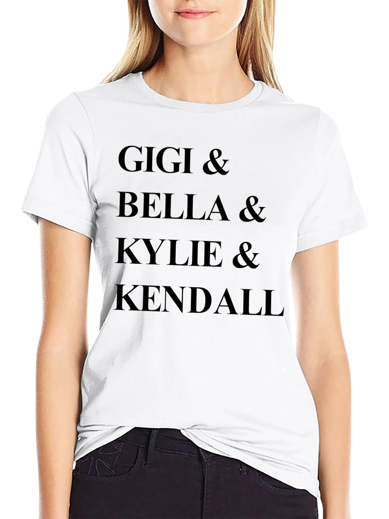 Gigi Bella Kylie Kendall Black Graphic Tee