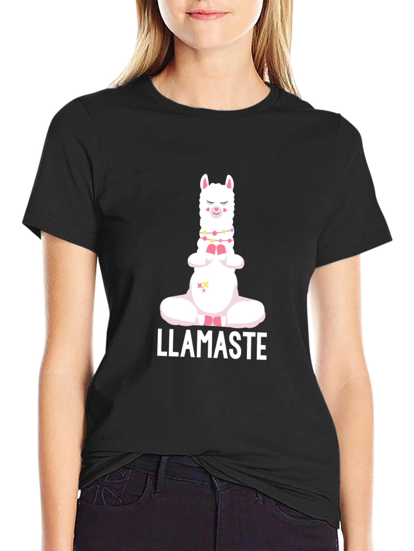 Llamaste Yoga T-Shirt - Meditating Llama Tee