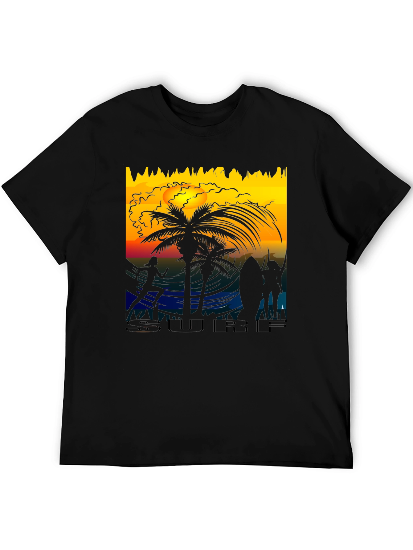 Sunset Surf Scene Graphic Tee