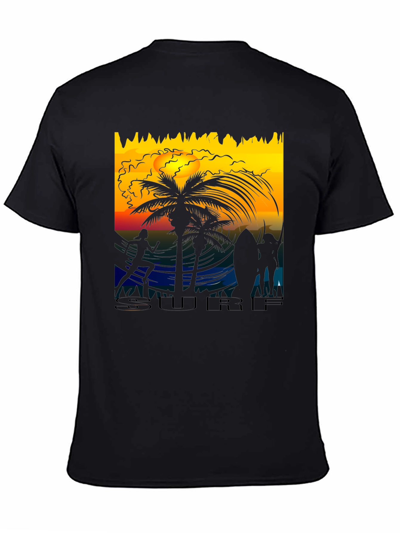 Sunset Surf Scene Graphic Tee