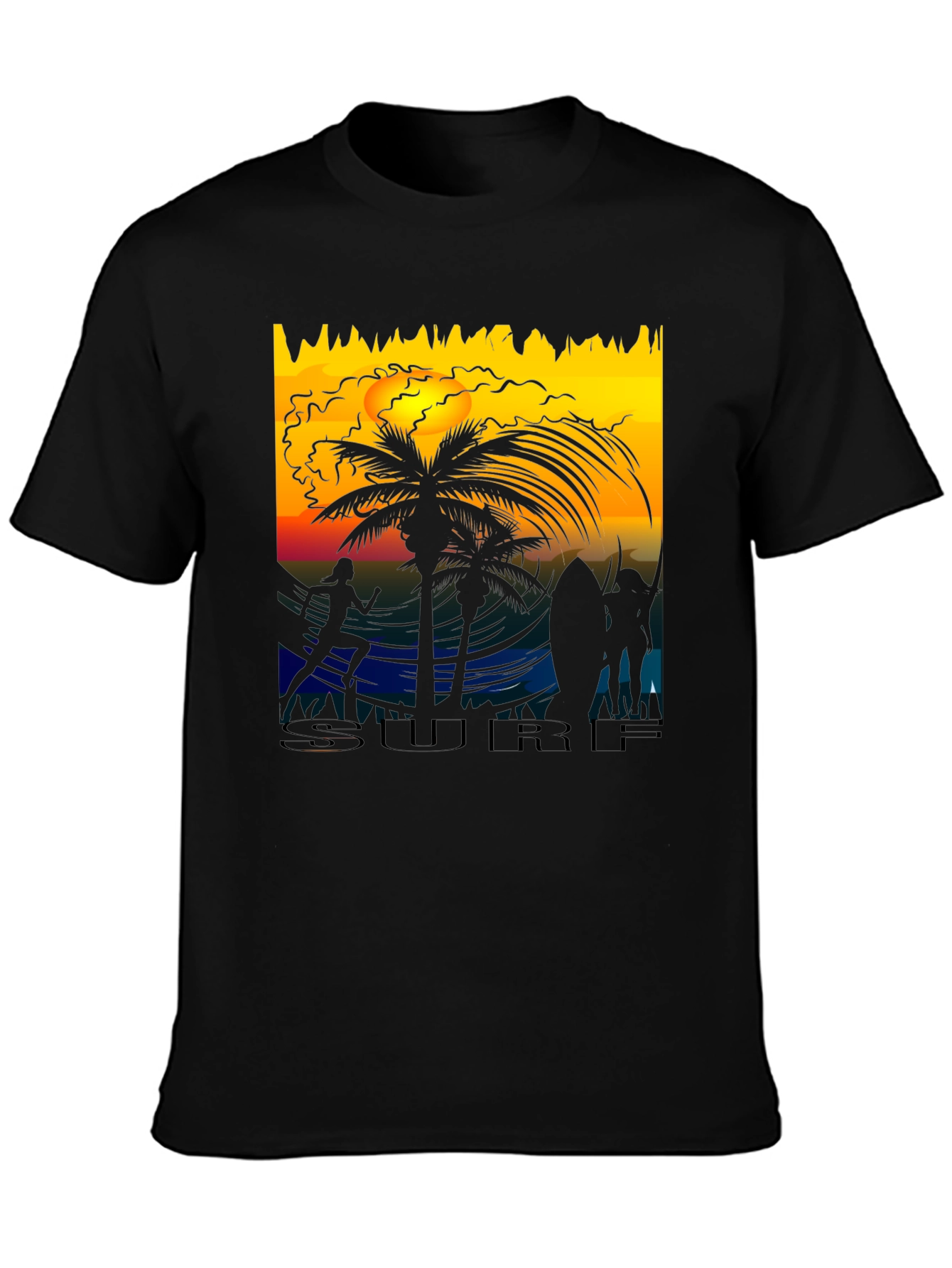 Sunset Surf Scene Graphic Tee