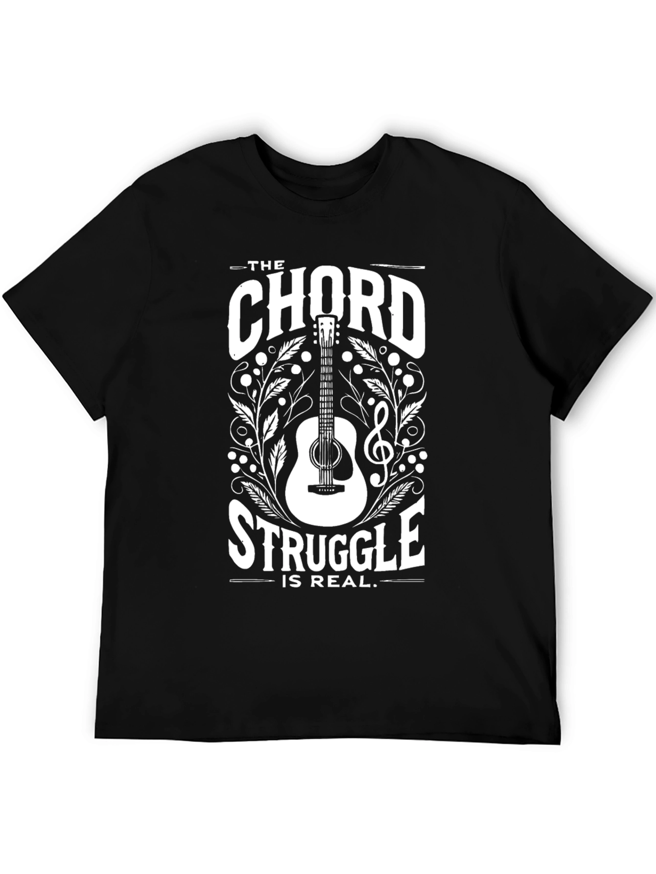 The Chord Struggle is Real Black T-Shirt
