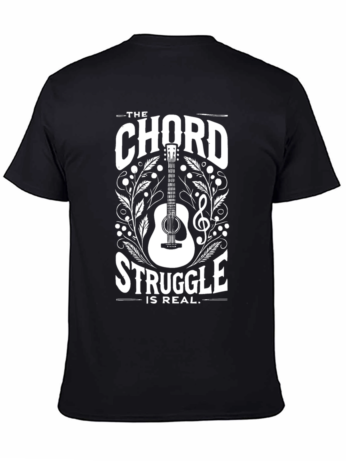 The Chord Struggle is Real Black T-Shirt
