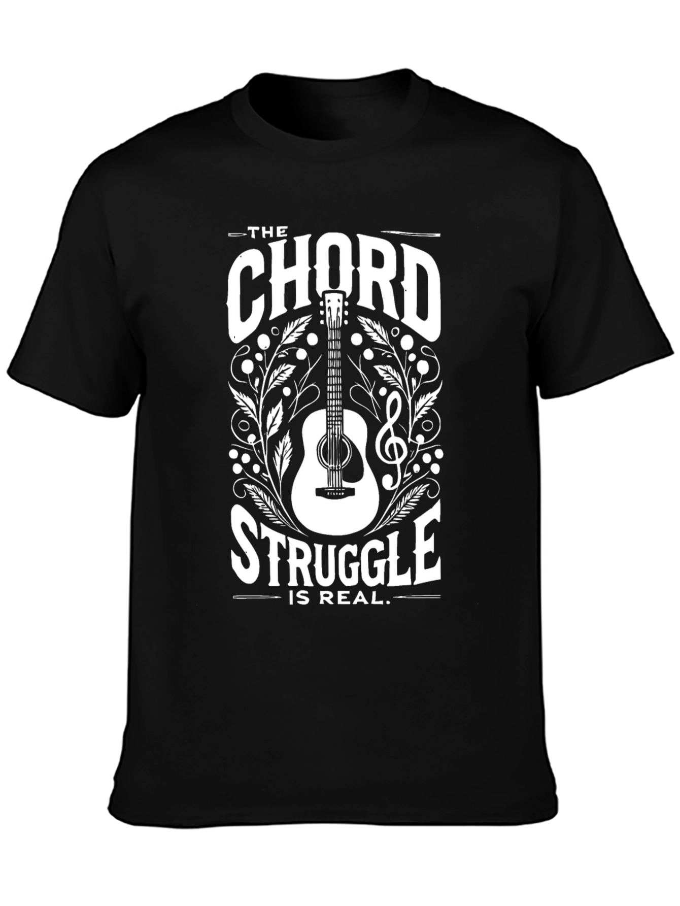 The Chord Struggle is Real Black T-Shirt