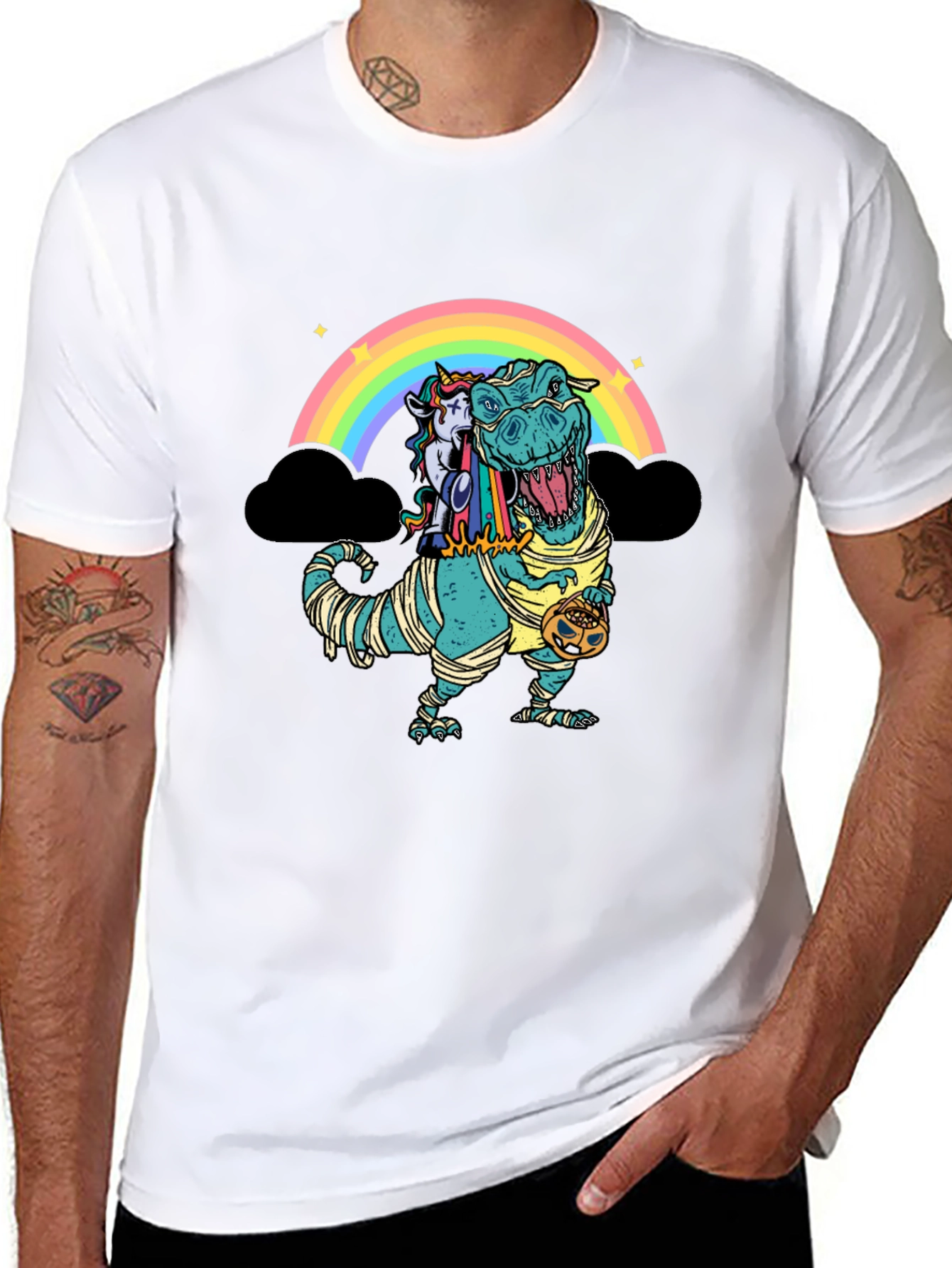 Rainbow Dinosaur Unicorn Mummy T-Shirt