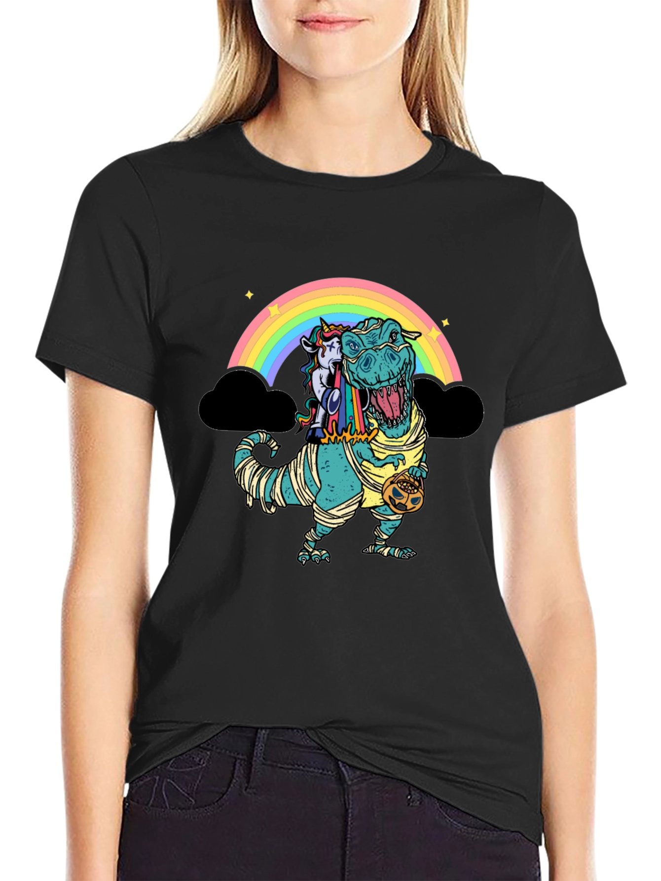Rainbow Dinosaur Unicorn Mummy T-Shirt