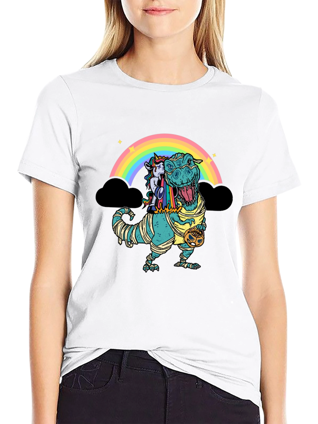 Rainbow Dinosaur Unicorn Mummy T-Shirt