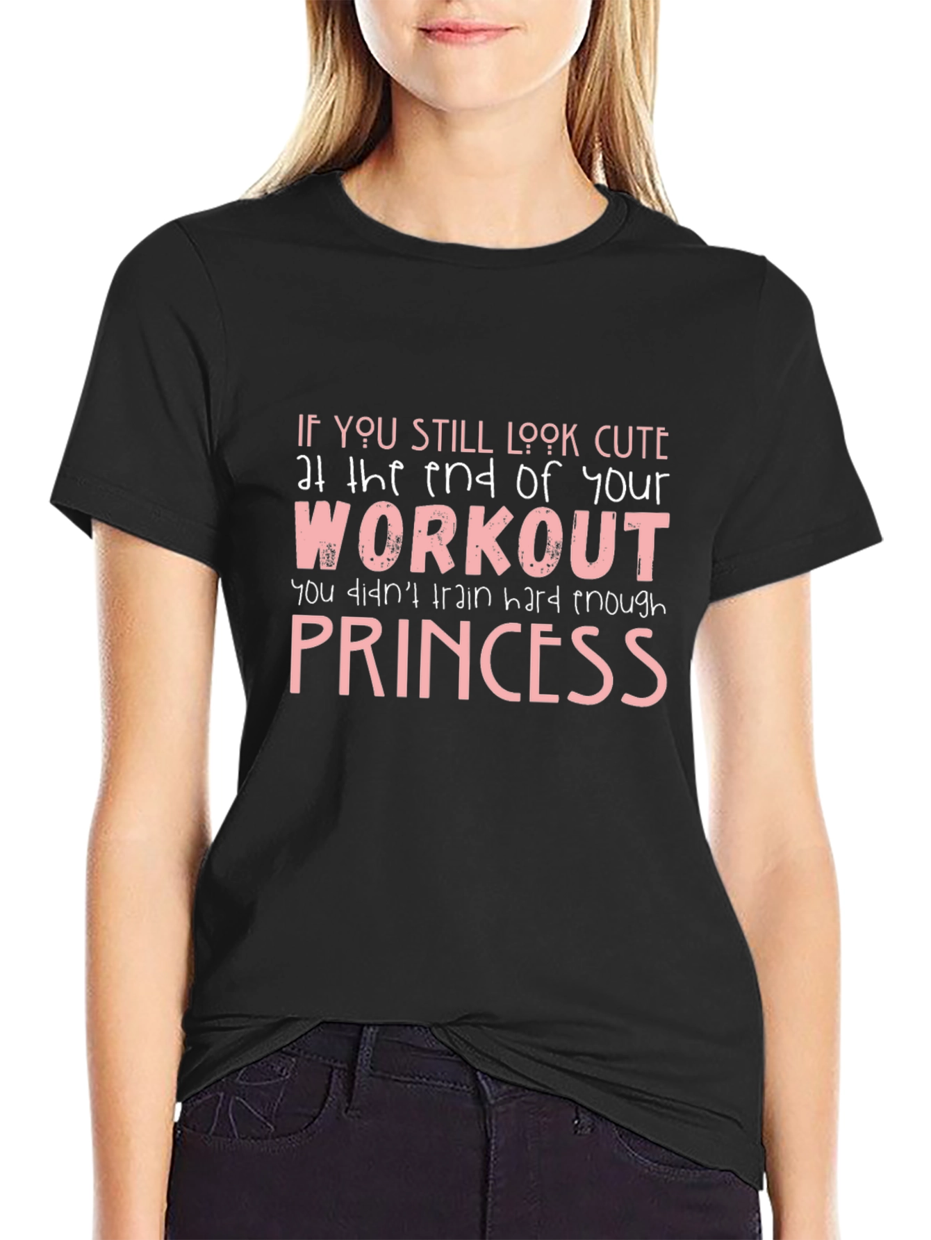 Cute Workout Princess Graphic Tee