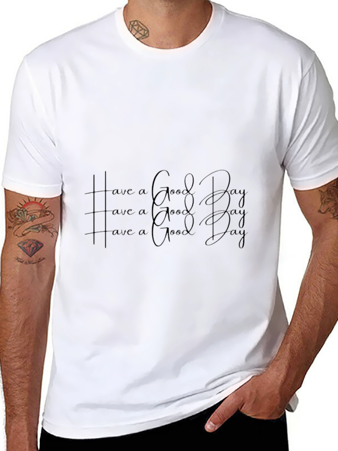 Black Have a Good Day Graphic T-Shirt