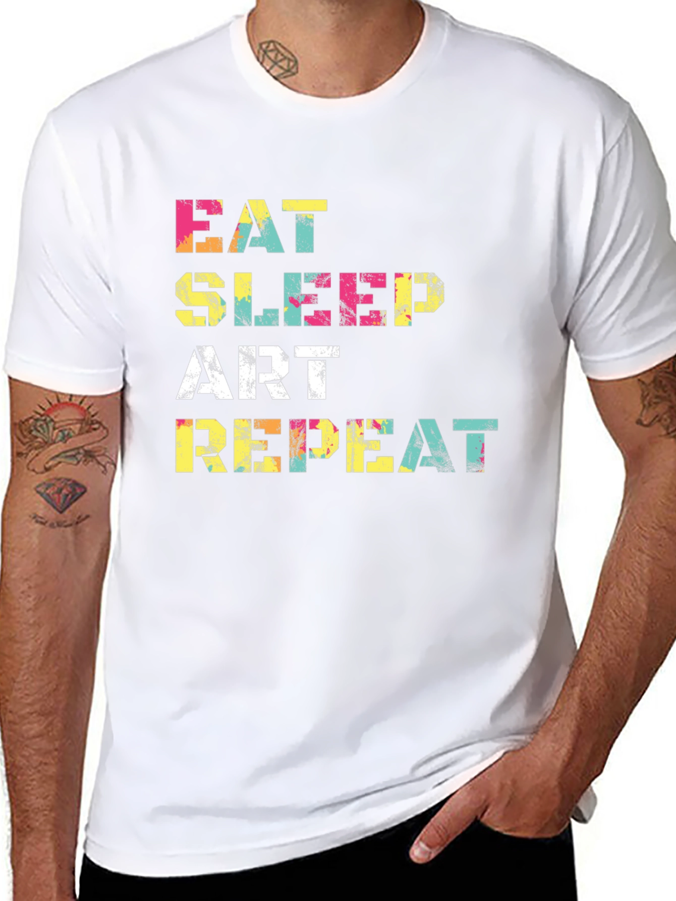 Eat Sleep Art Repeat Graphic Tee