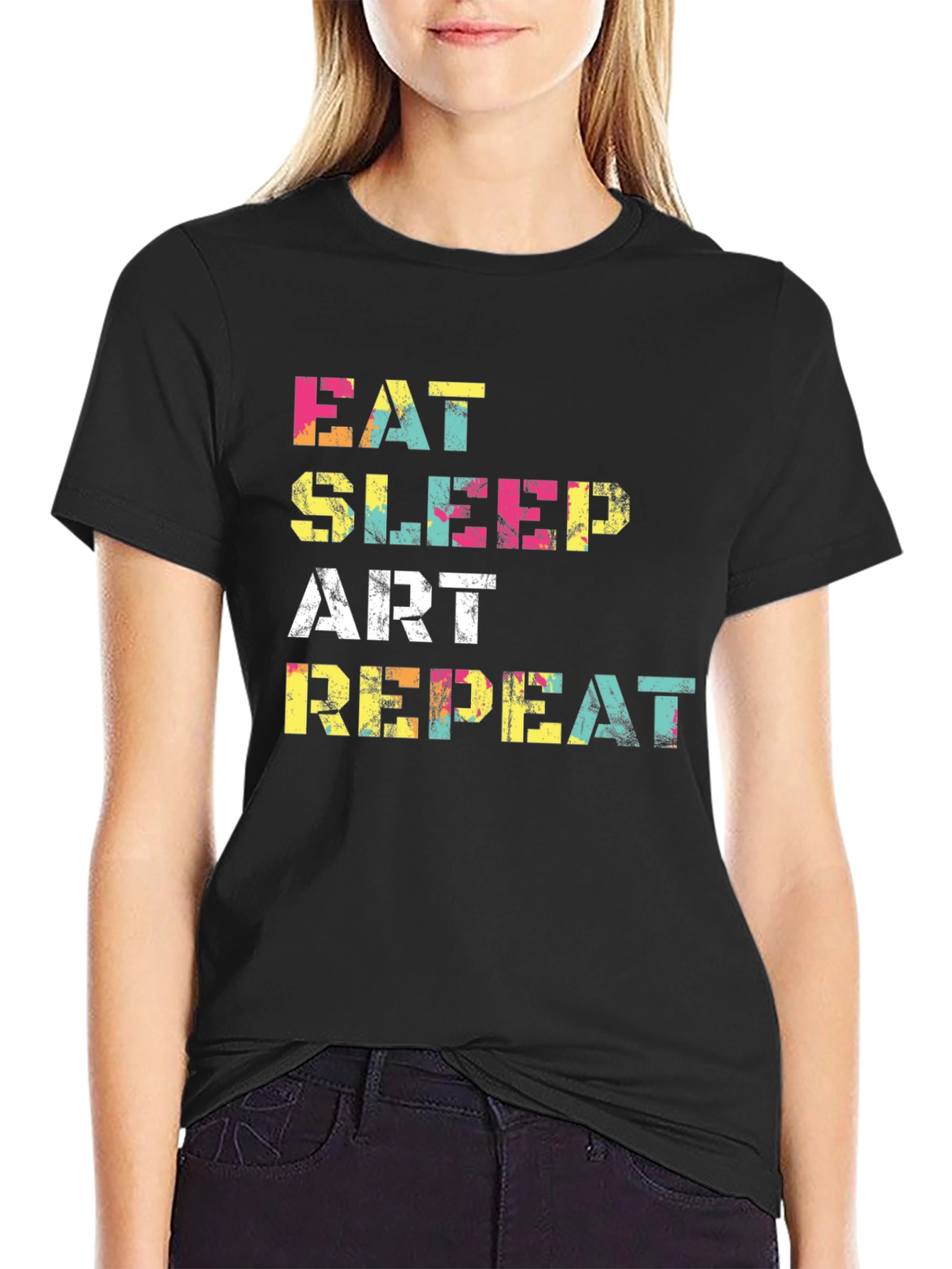 Eat Sleep Art Repeat Graphic Tee