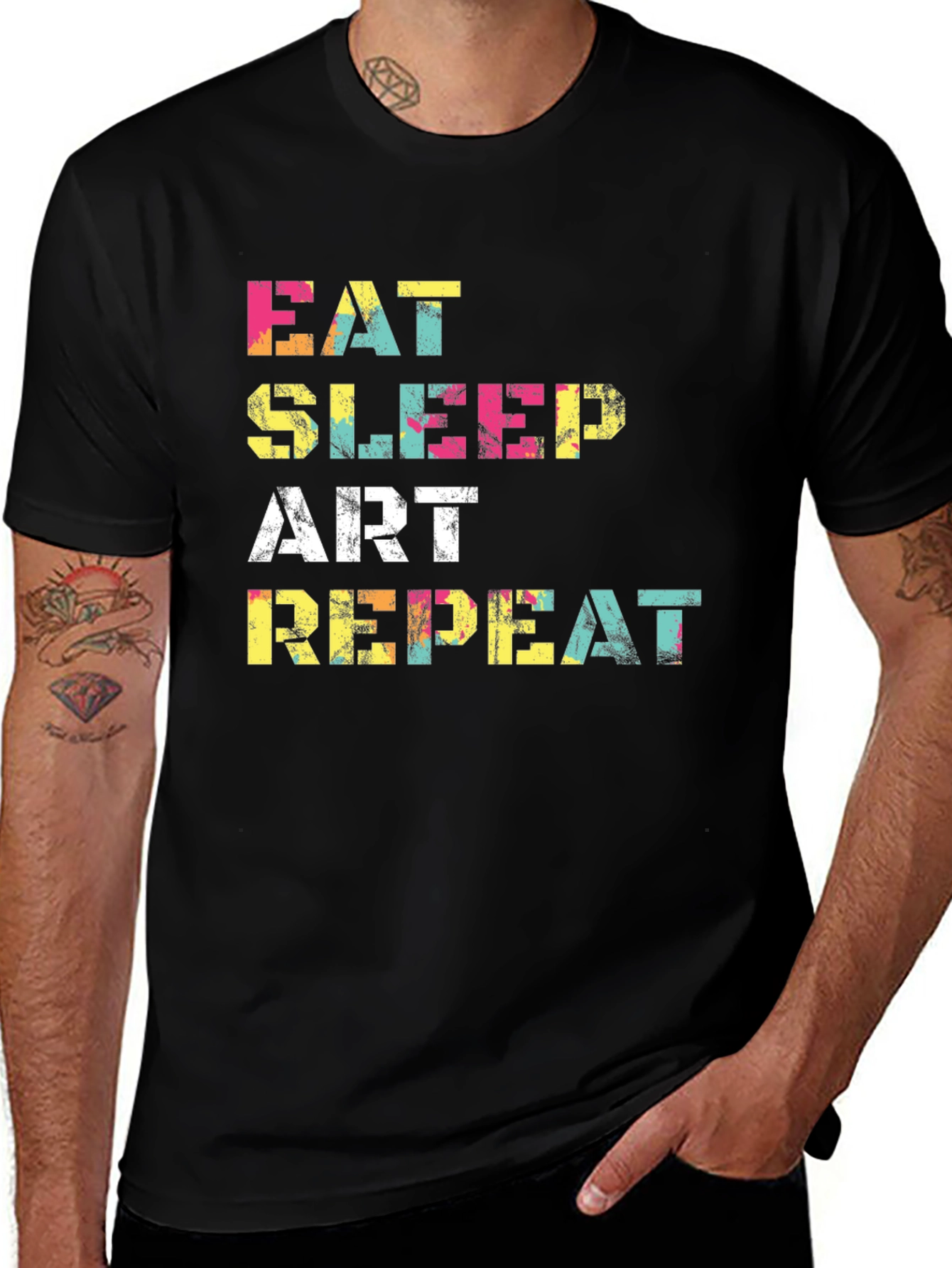 Eat Sleep Art Repeat Graphic Tee