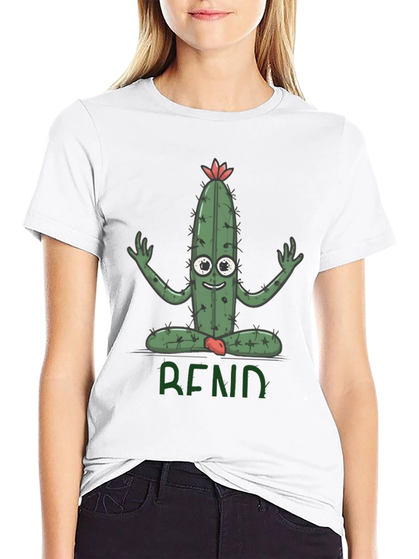 Funny Cactus Yoga T-Shirt - Bend Over Backward