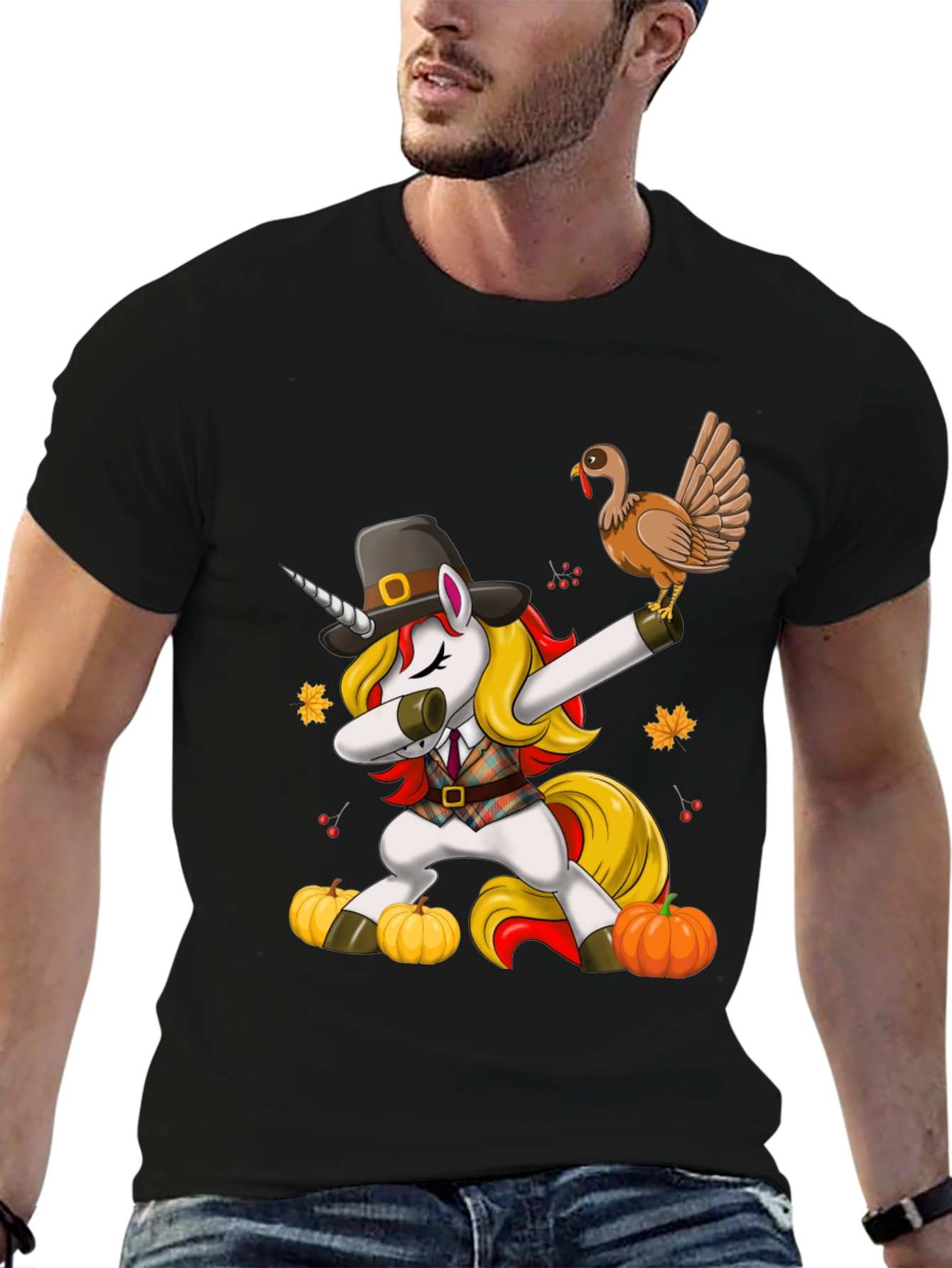 Thanksgiving Unicorn Dabbing T-Shirt
