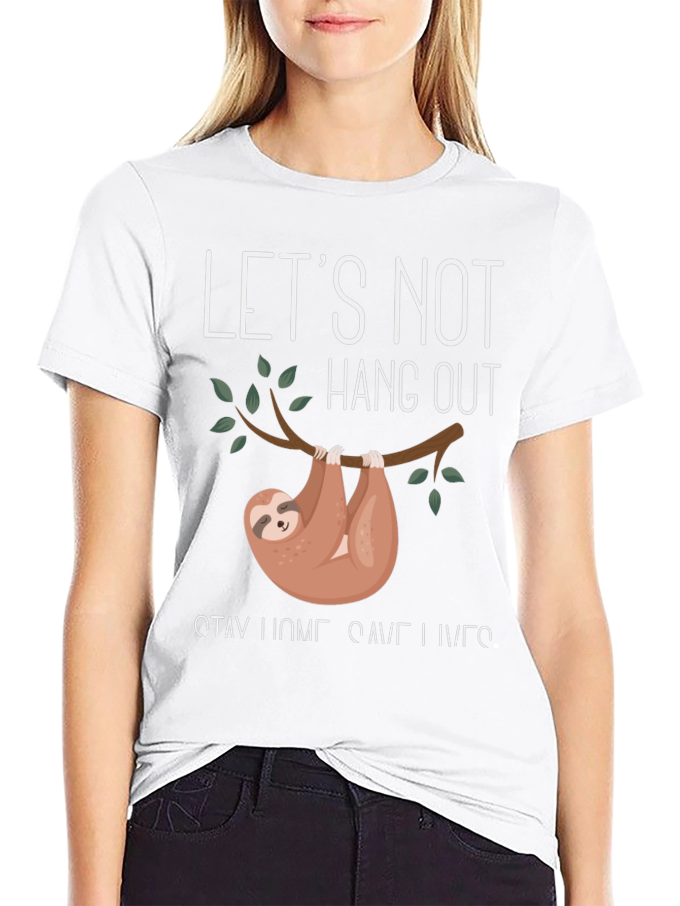 Sloth Lets Not Hang Out Graphic Tee