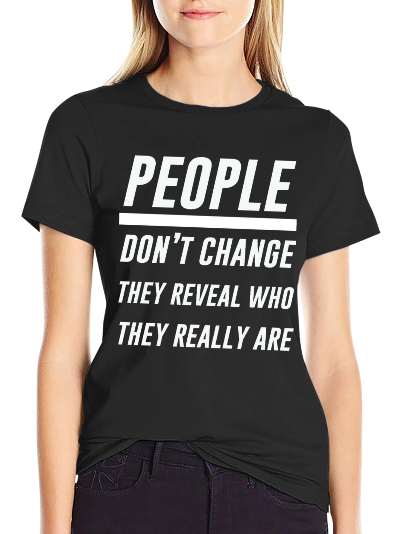 People Dont Change Graphic T-Shirt - Black