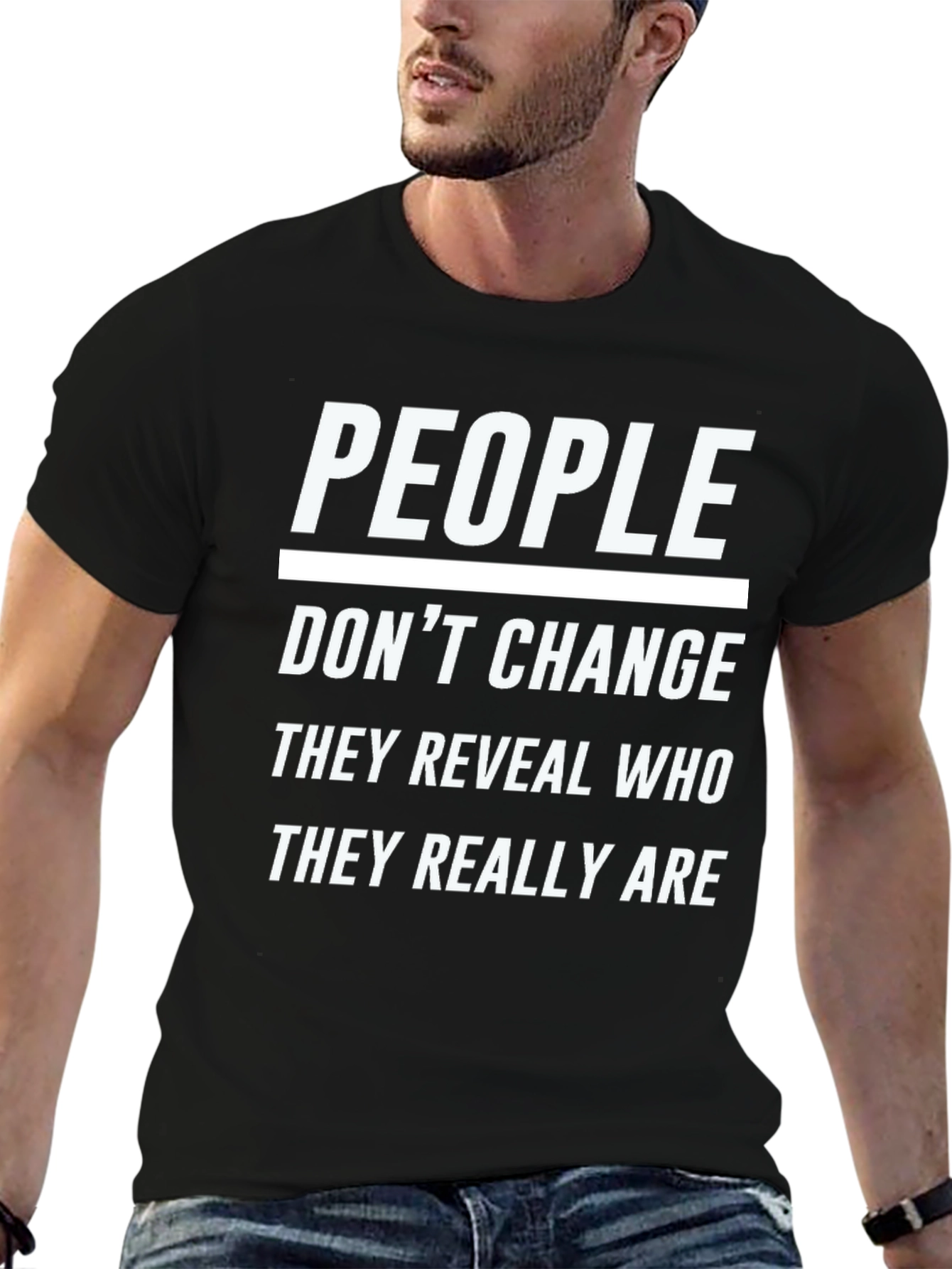 People Dont Change Graphic T-Shirt - Black