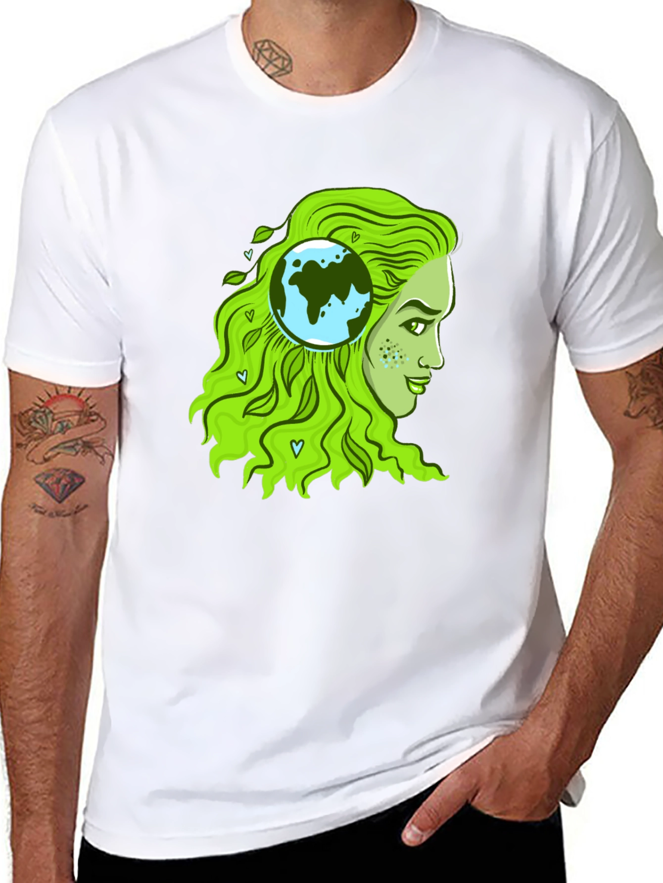 Eco-Friendly Earth Woman Graphic T-Shirt