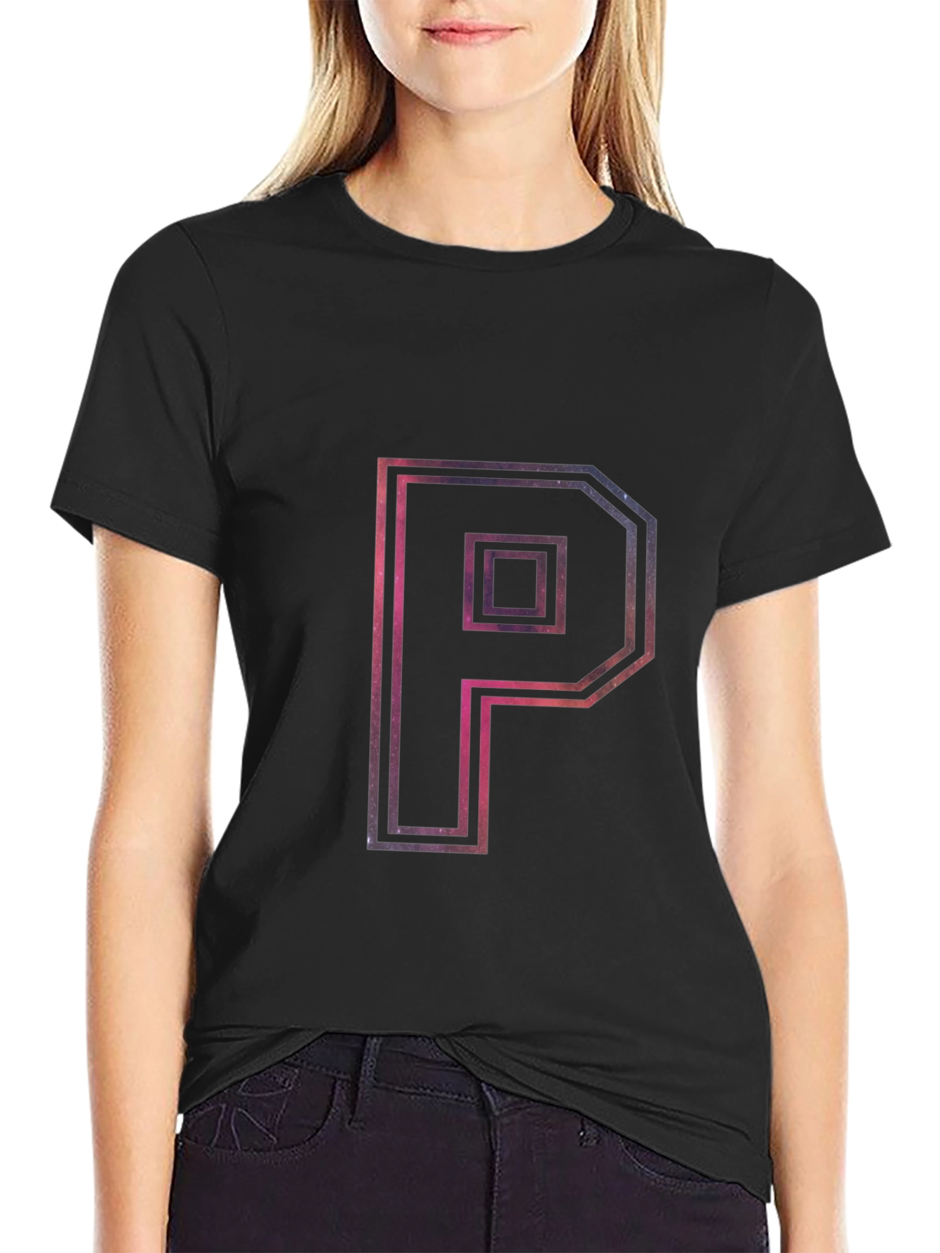 Galaxy P Graphic Tee - Modern Black T-Shirt