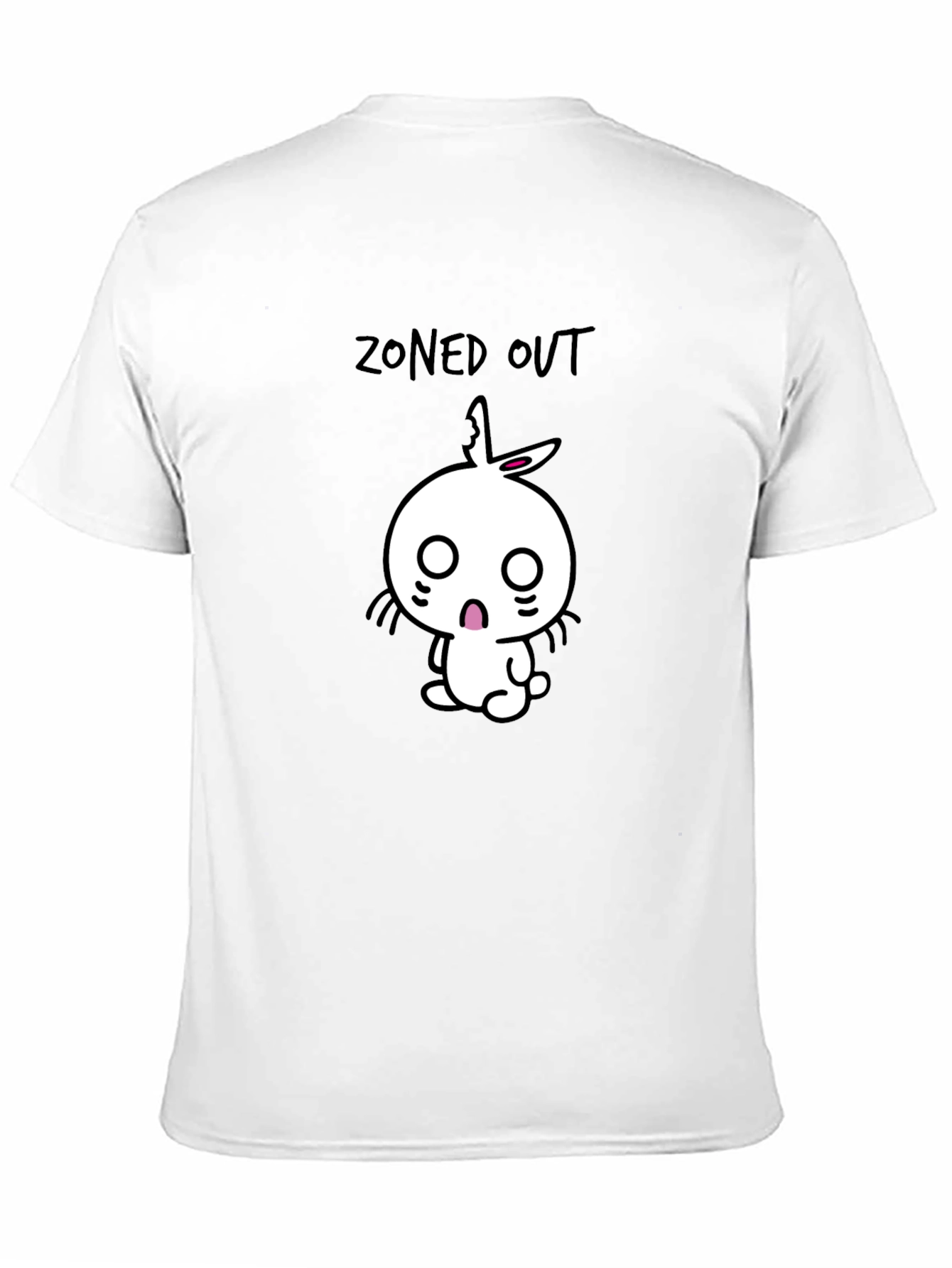 Zoned Out Rabbit Graphic Tee - Black Cotton T-Shirt