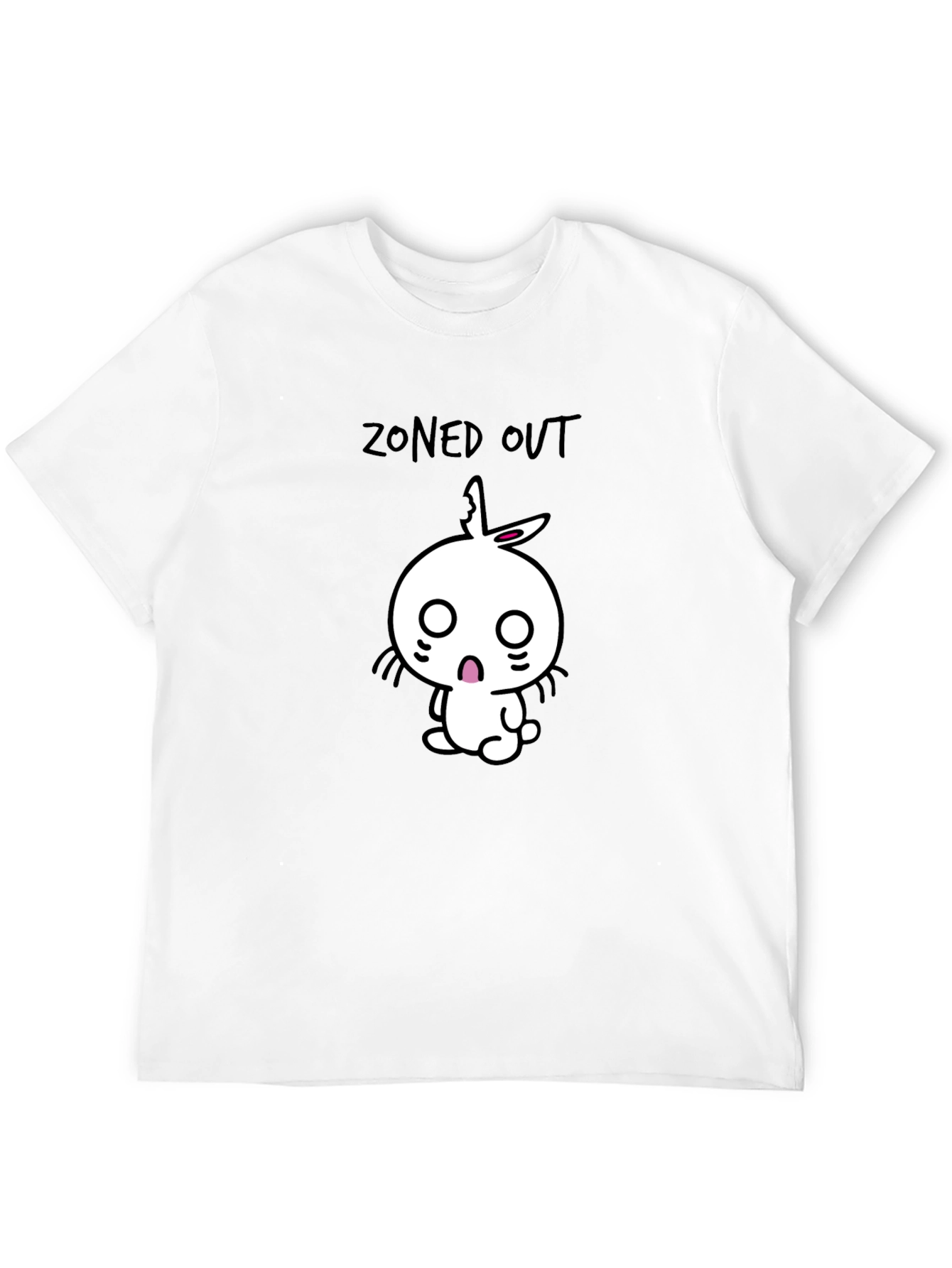 Zoned Out Rabbit Graphic Tee - Black Cotton T-Shirt