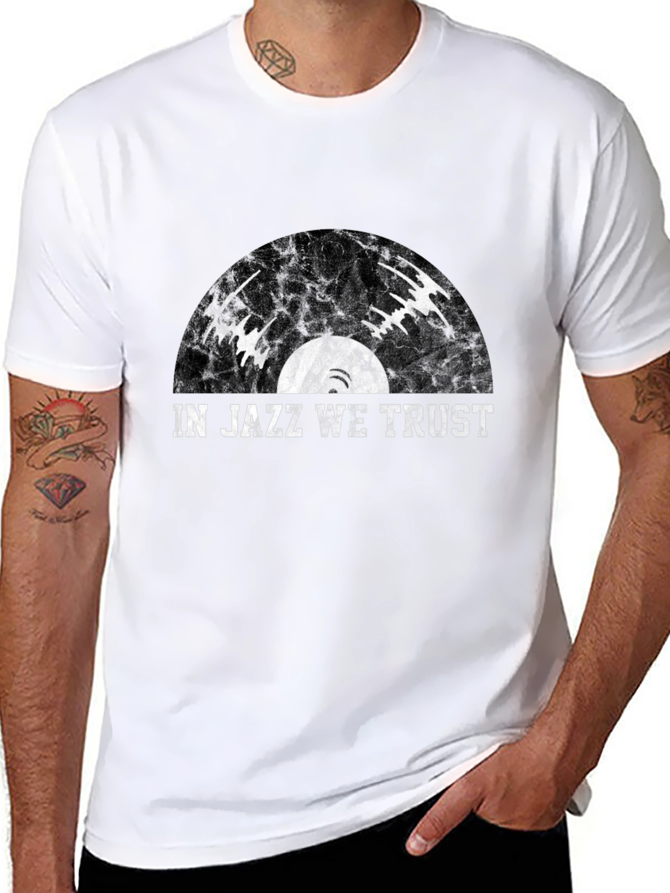 In Jazz We Trust Black Graphic Tee