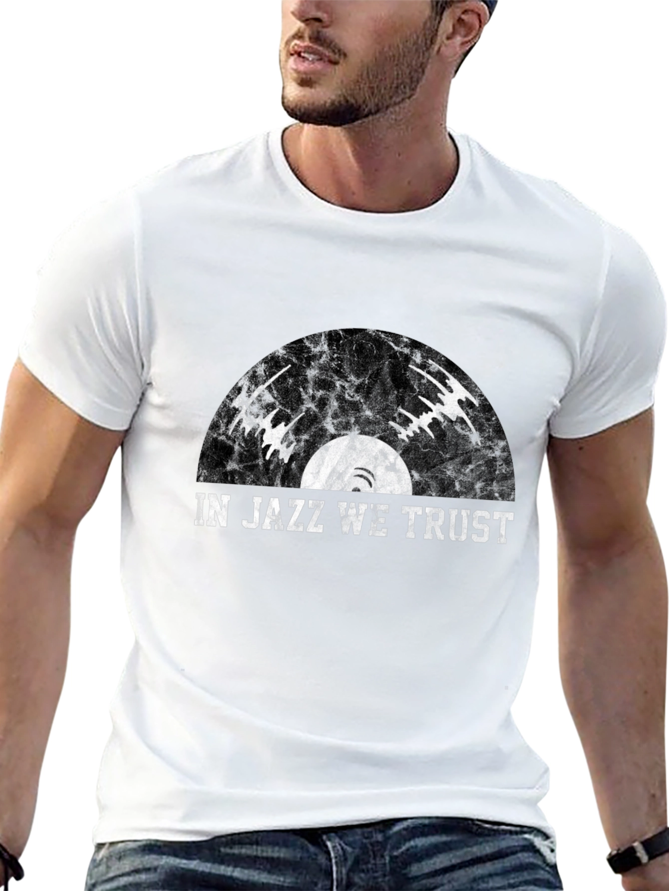 In Jazz We Trust Black Graphic Tee